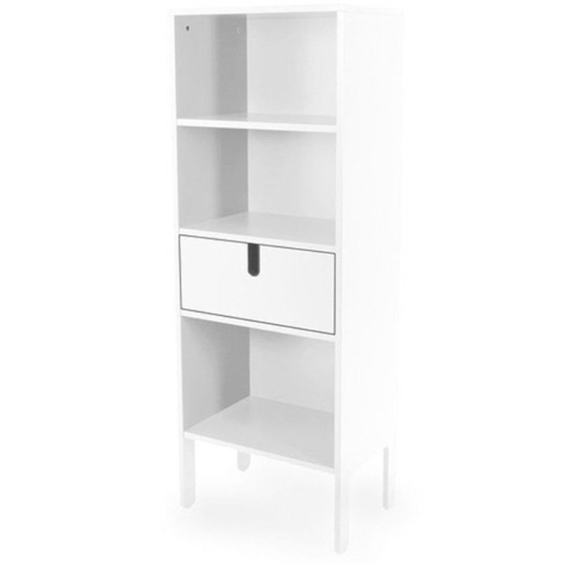 Grande étagère design tiroir et niches blanc