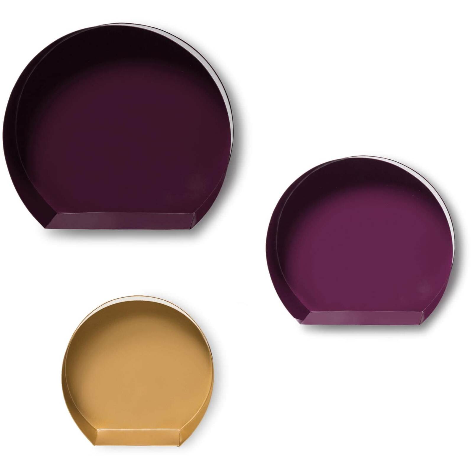 Etagère niche à accrocher violet jaune orangé (lot de 3) Etagère niche à accrocher violet jaune orangé (lot de 3)