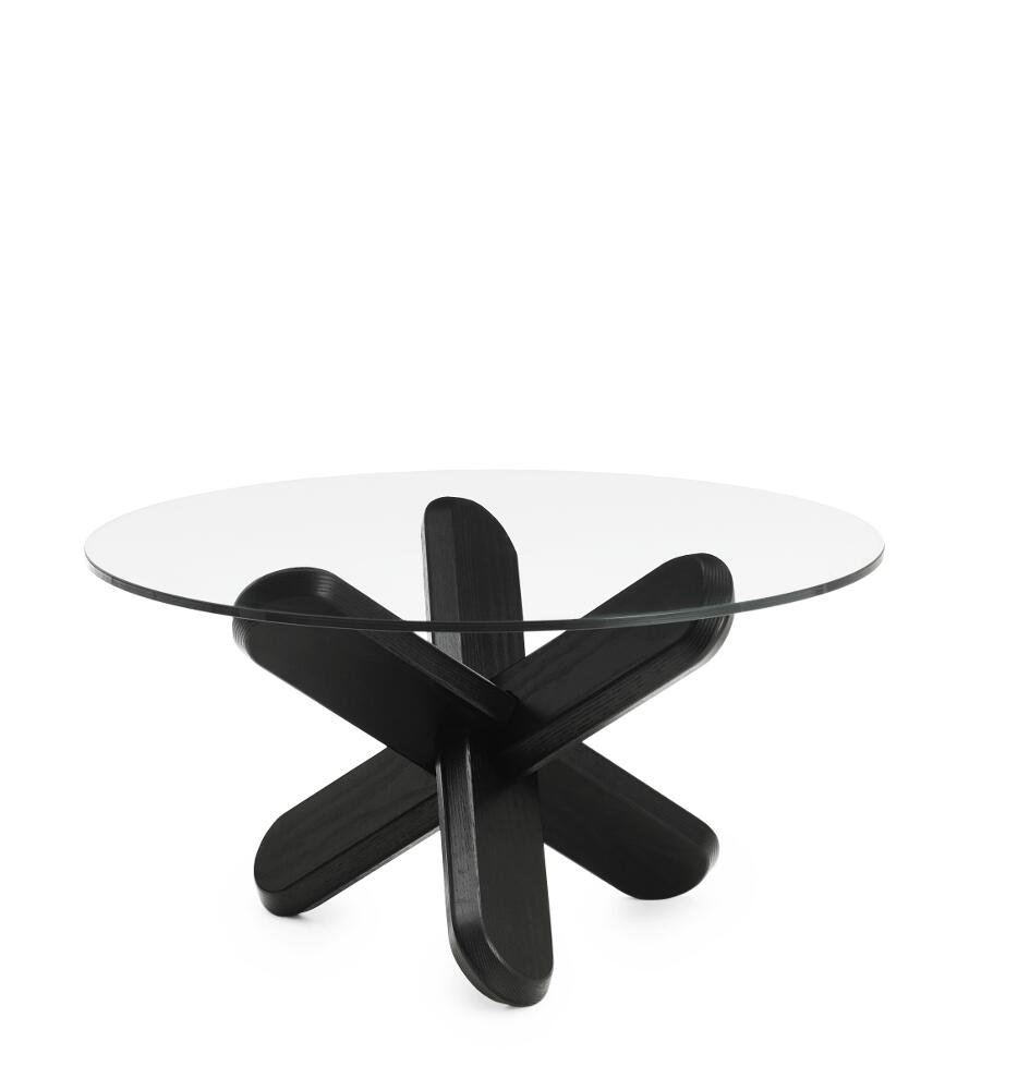 Table basse en chêne noir et verre