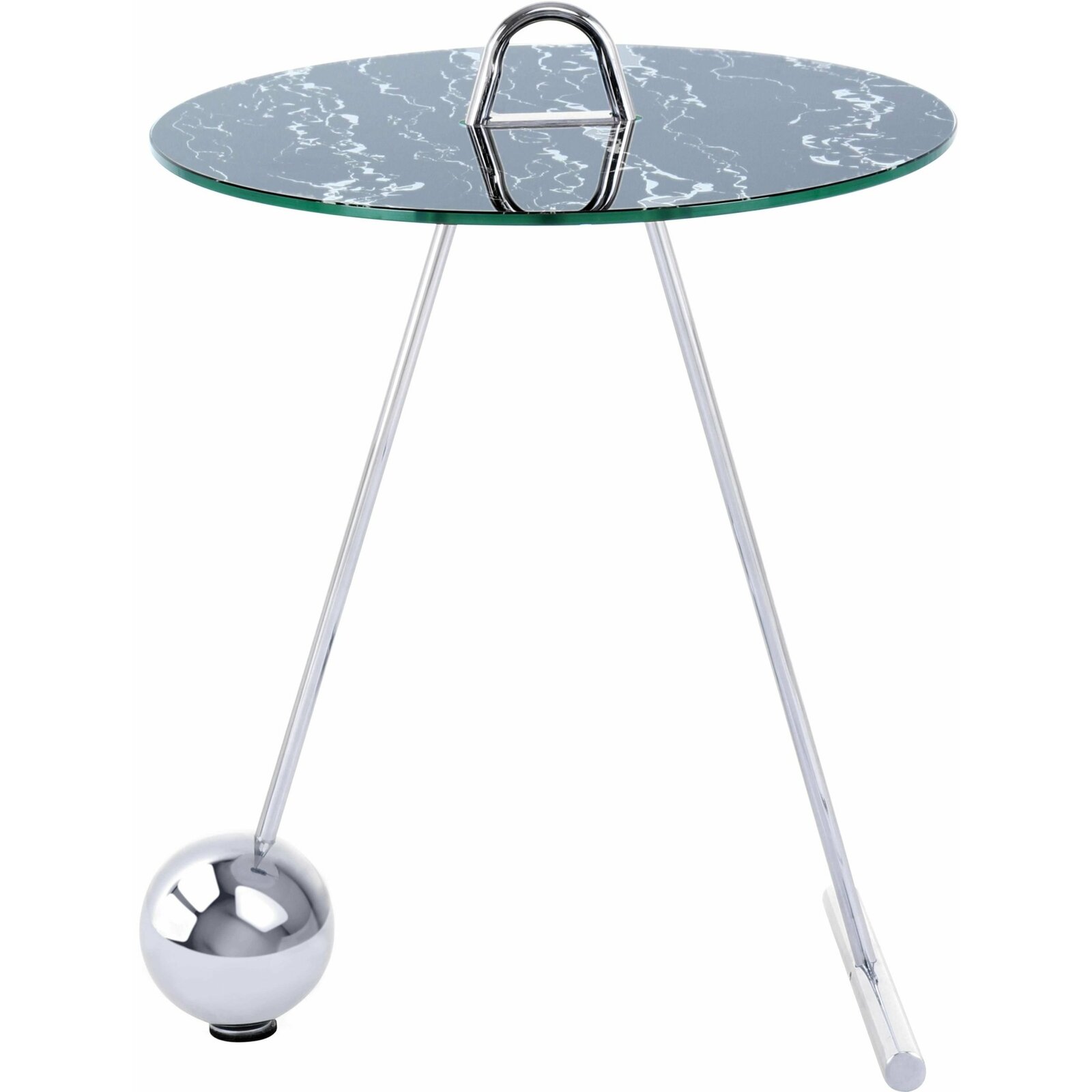 Table d’appoint ronde argent plateau marbre noir d46cm Table d’appoint ronde argent plateau marbre noir d46cm
