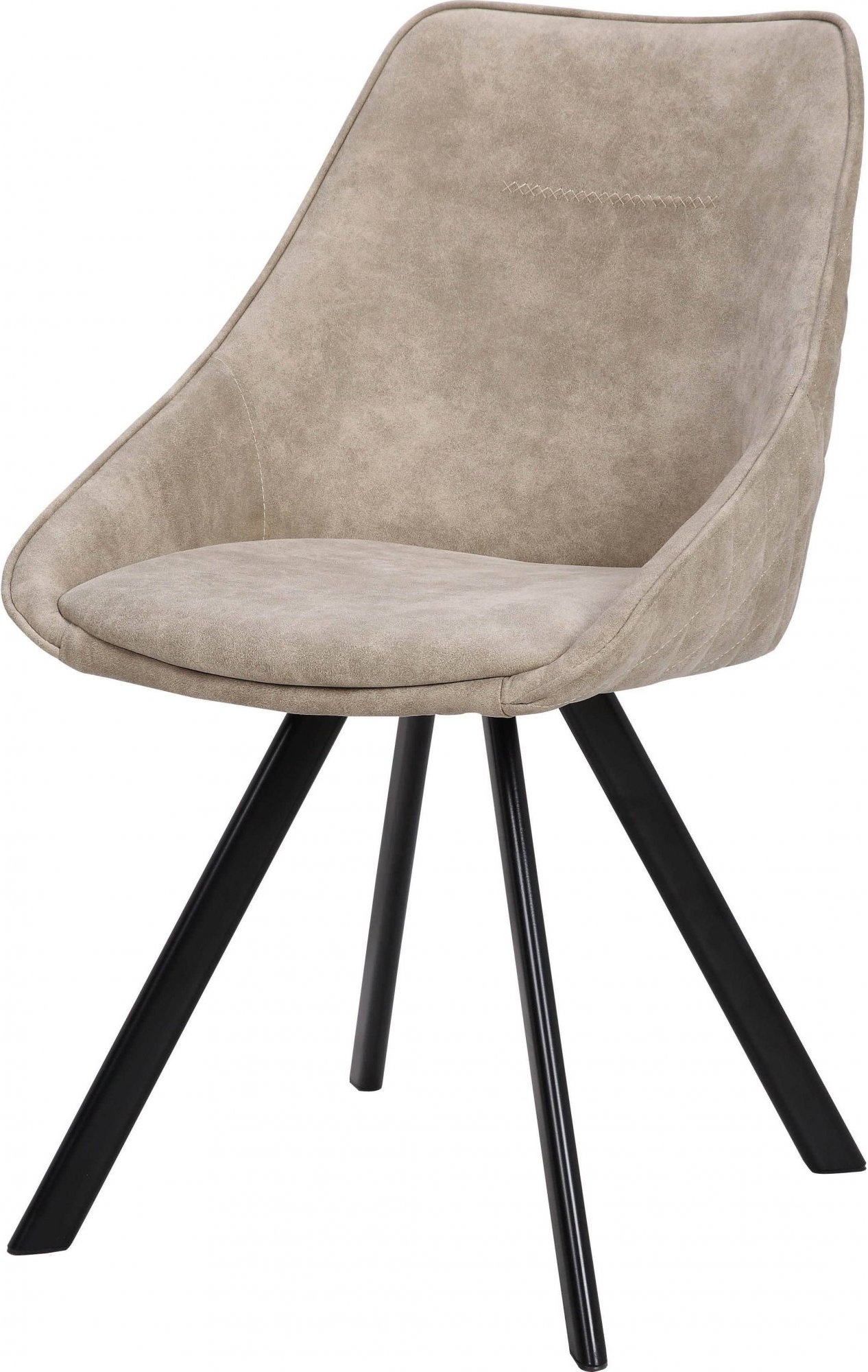 Chaise design velours rembourrée couleur beige (lot de 2) Chaise design velours rembourrée couleur beige (lot de 2)