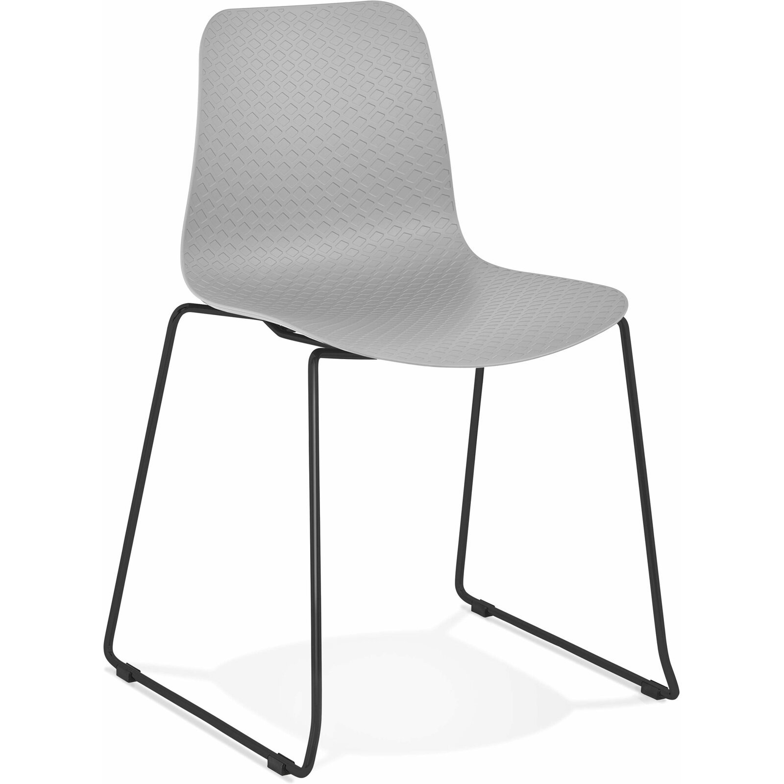 Chaise de table design assise couleur gris pietement noir Chaise de table design assise couleur gris pietement noir