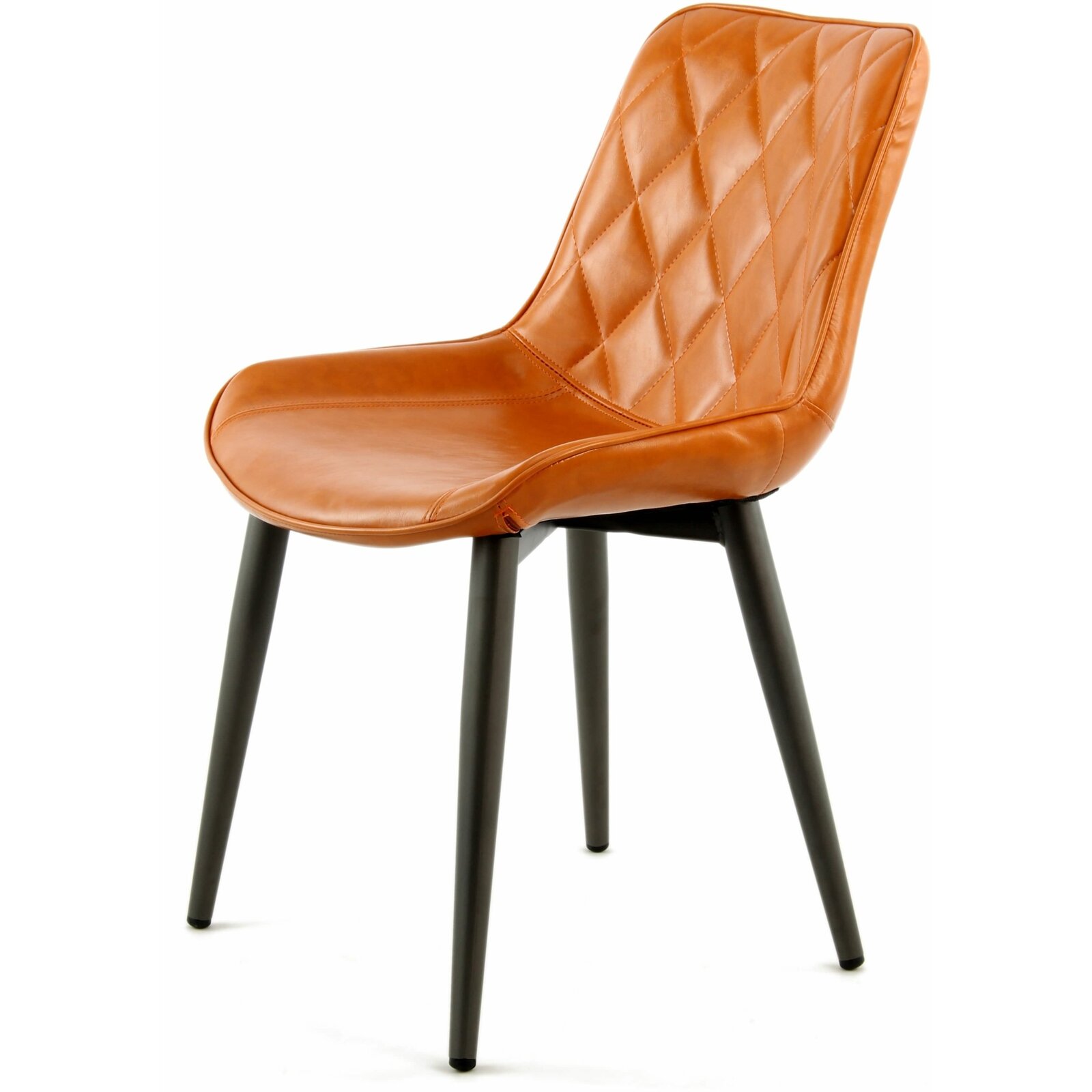 Chaise design rembourrée imitation cuir clair (lot de 2) Chaise design rembourrée imitation cuir clair (lot de 2)