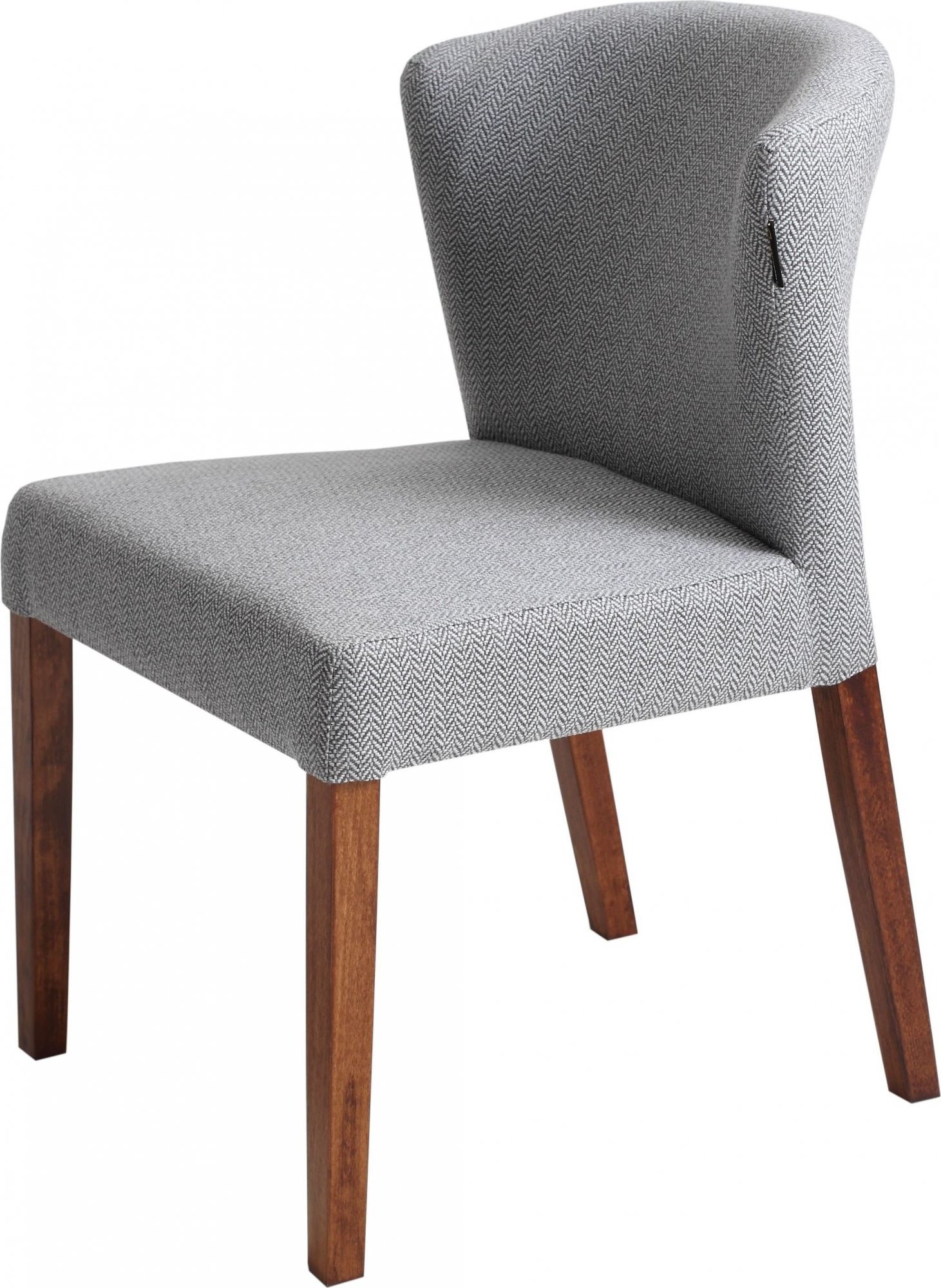 Chaise cosy rembourrée couleur gris pieds bois Chaise cosy rembourrée couleur gris pieds bois