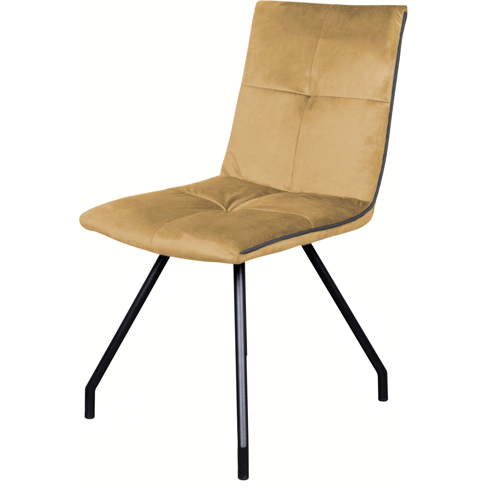 Chaise design velours rembourrée couleur beige (lot de 2) (photo) Chaise design velours rembourrée couleur beige (lot de 2)