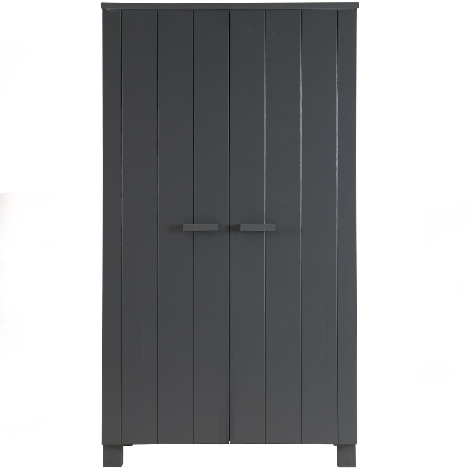 Armoire 2 portes en pin brossé gris anthracite Armoire 2 portes en pin brossé gris anthracite