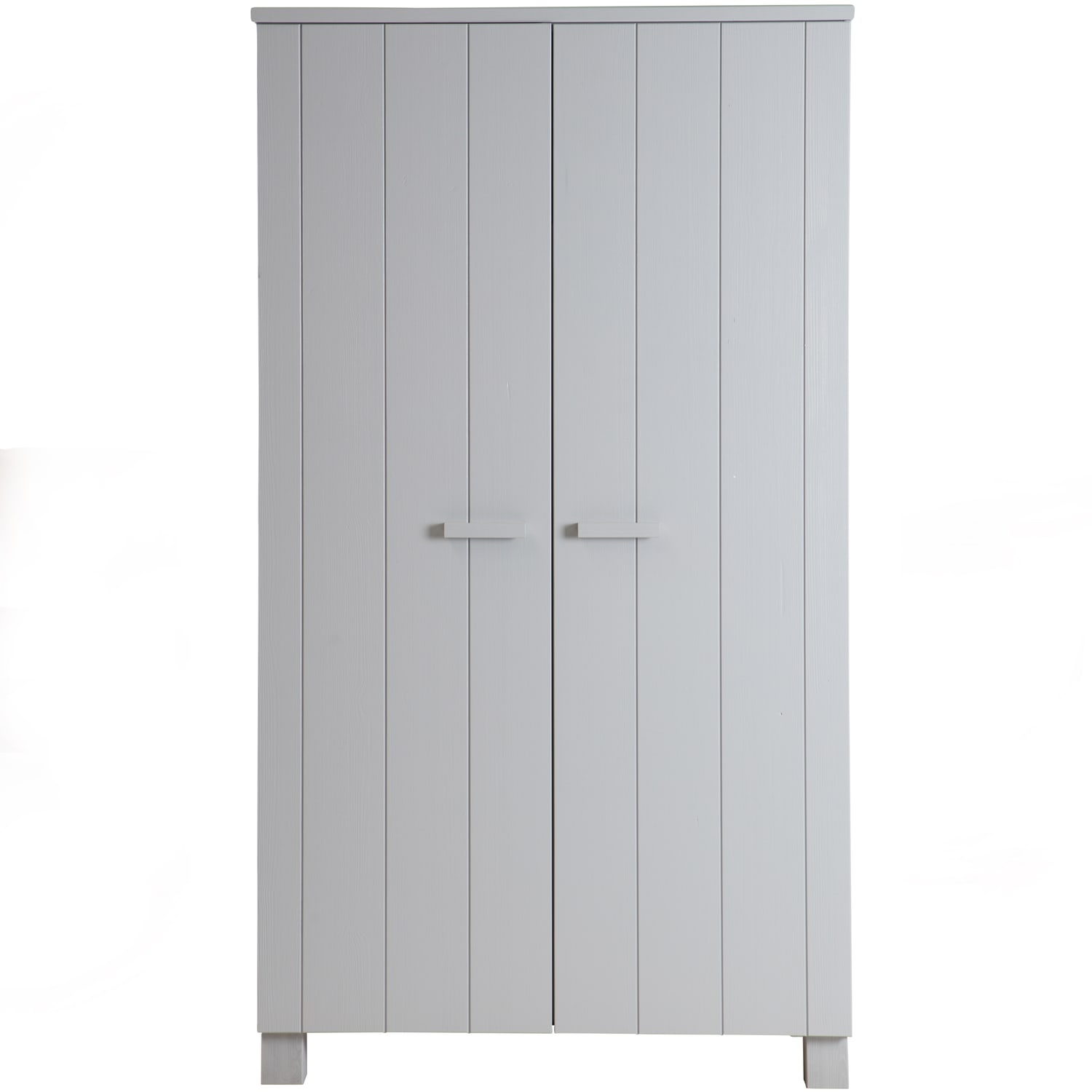 Armoire 2 portes en pin brossé gris béton (photo) Armoire 2 portes en pin brossé gris béton