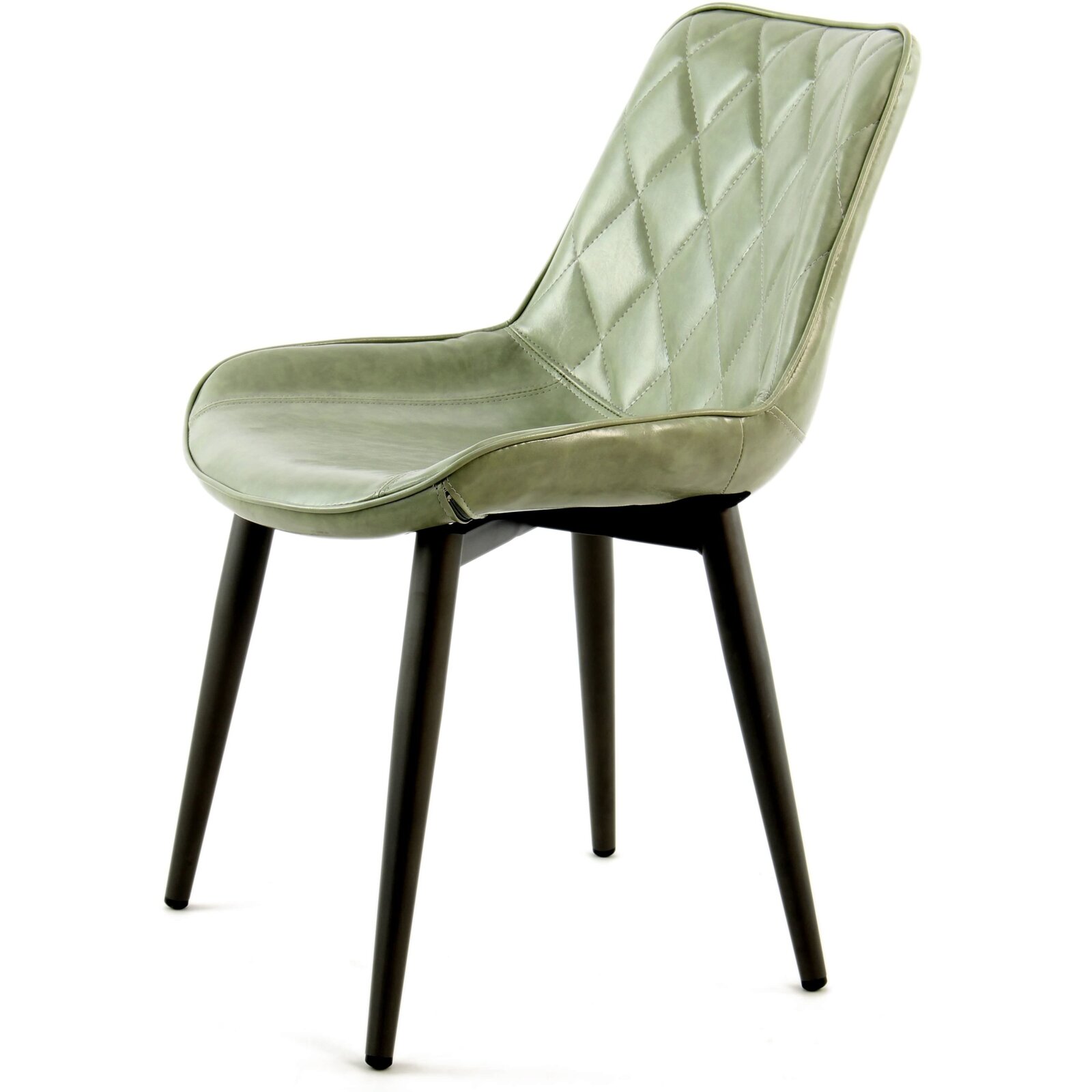 Chaise design rembourrée imitation cuir vert pâle (lot de 2) Chaise design rembourrée imitation cuir vert pâle (lot de 2)