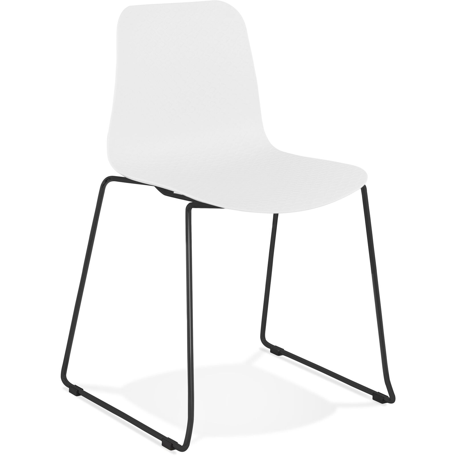 Chaise de table design assise couleur blanc pietement noir