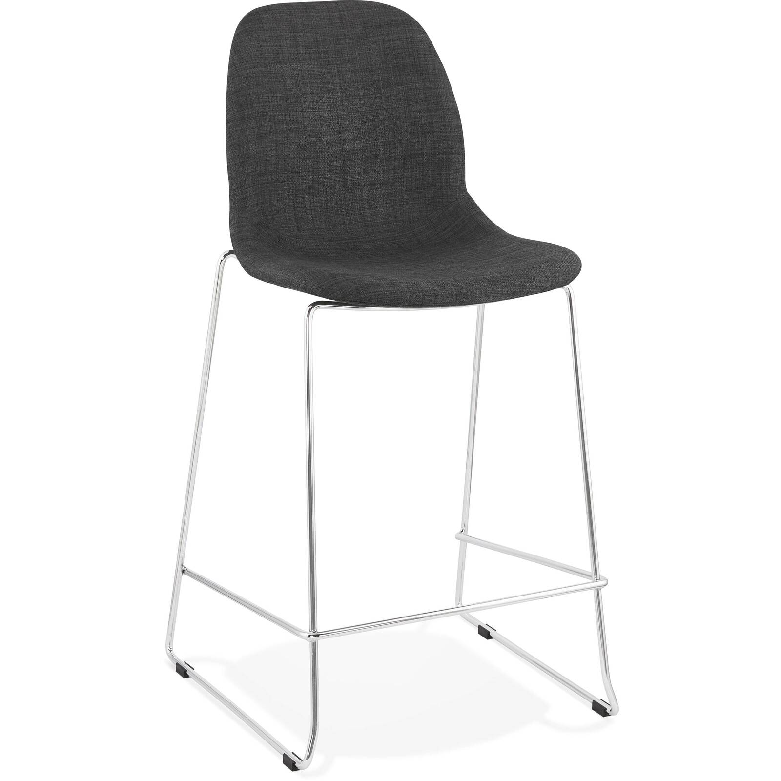 Tabouret de bar tissu gris et métal h101cm (photo) Tabouret de bar tissu gris et métal h101cm