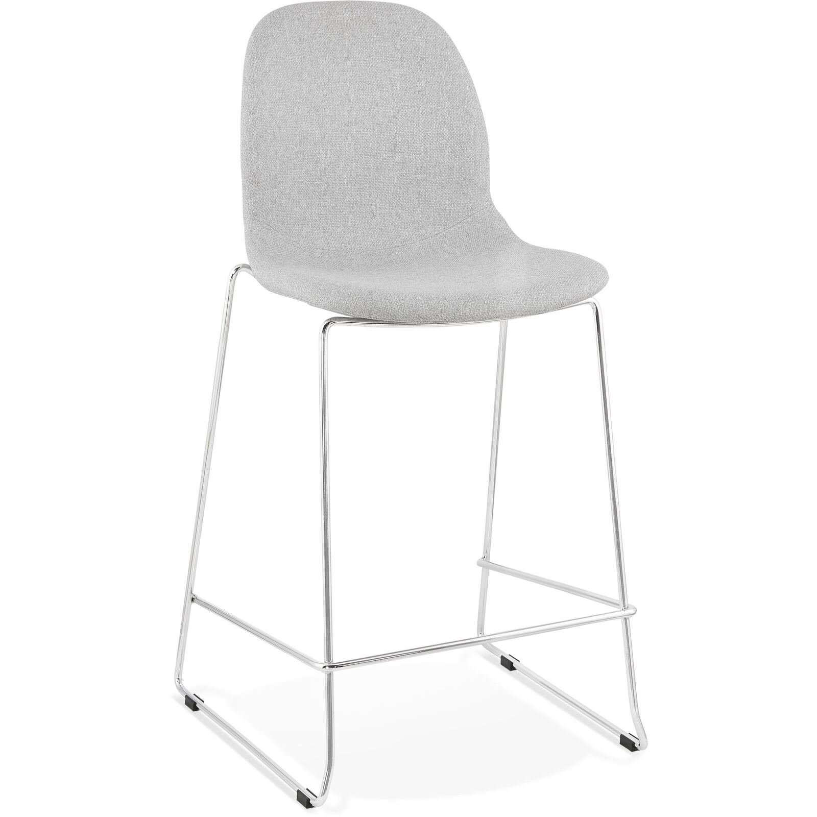 Tabouret de bar tissu gris clair et métal h101cm (photo) Tabouret de bar tissu gris clair et métal h101cm