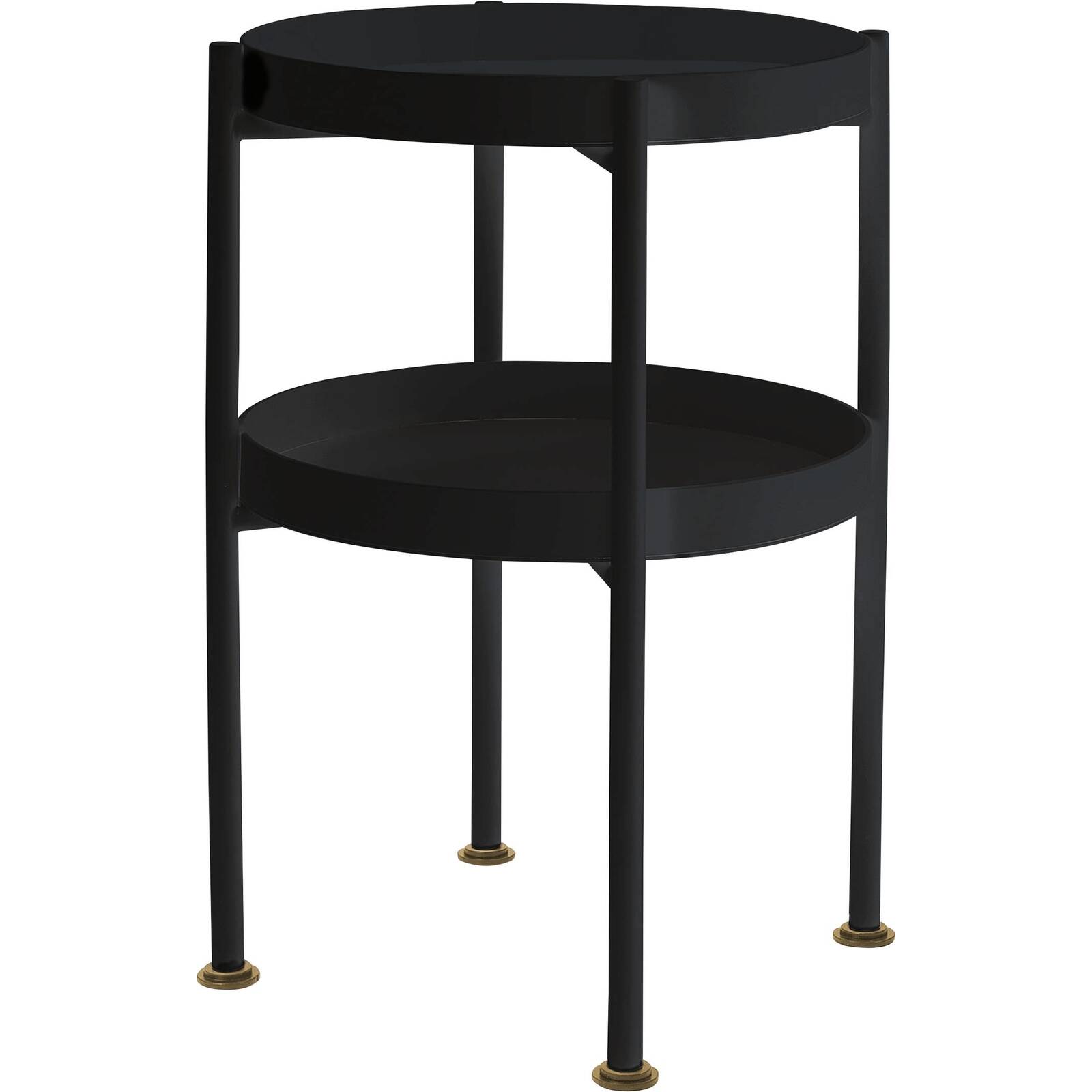Table d’appoint ronde 2 plateaux noir d40cm Table d’appoint ronde 2 plateaux noir d40cm