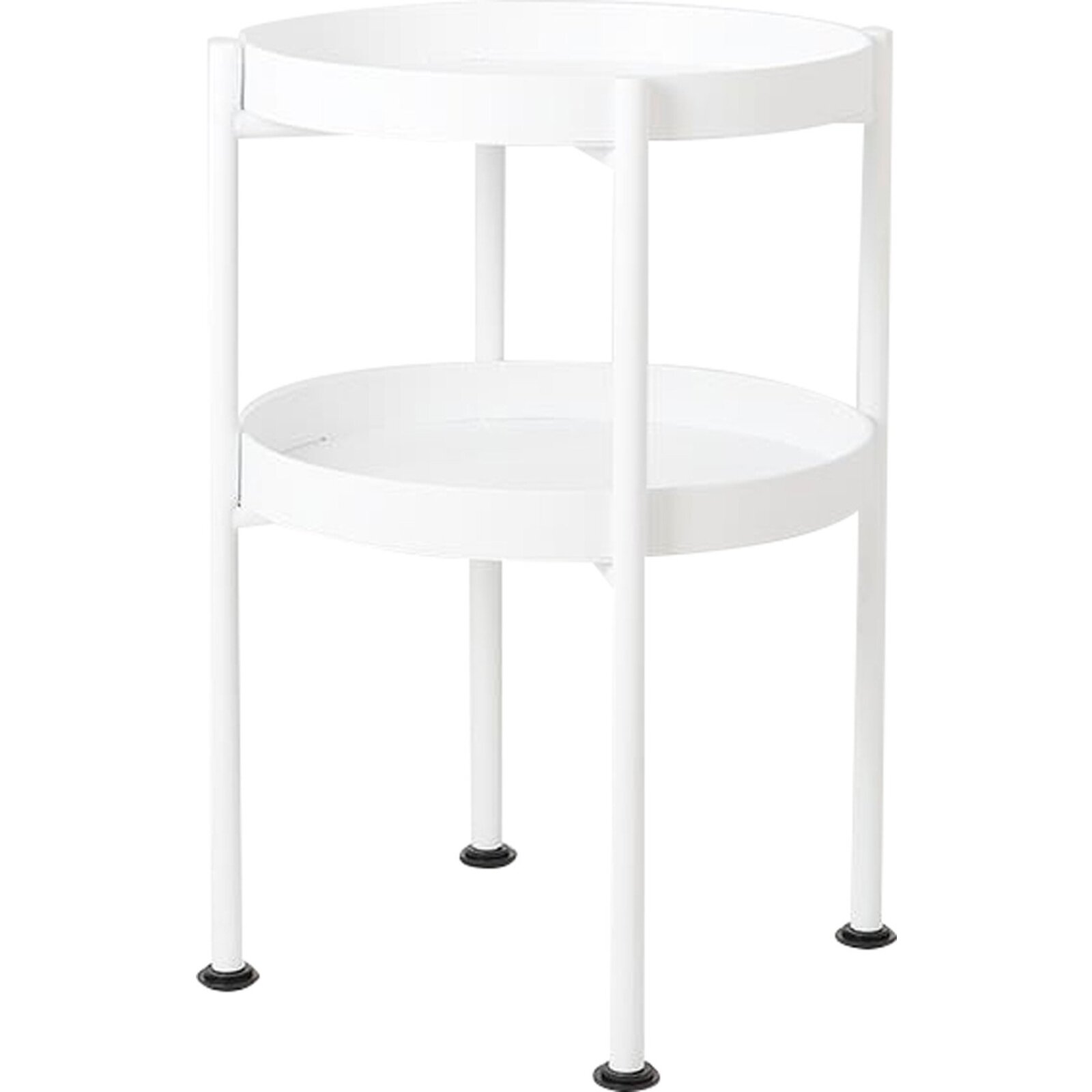 Table d’appoint ronde 2 plateaux blanc d40cm Table d’appoint ronde 2 plateaux blanc d40cm