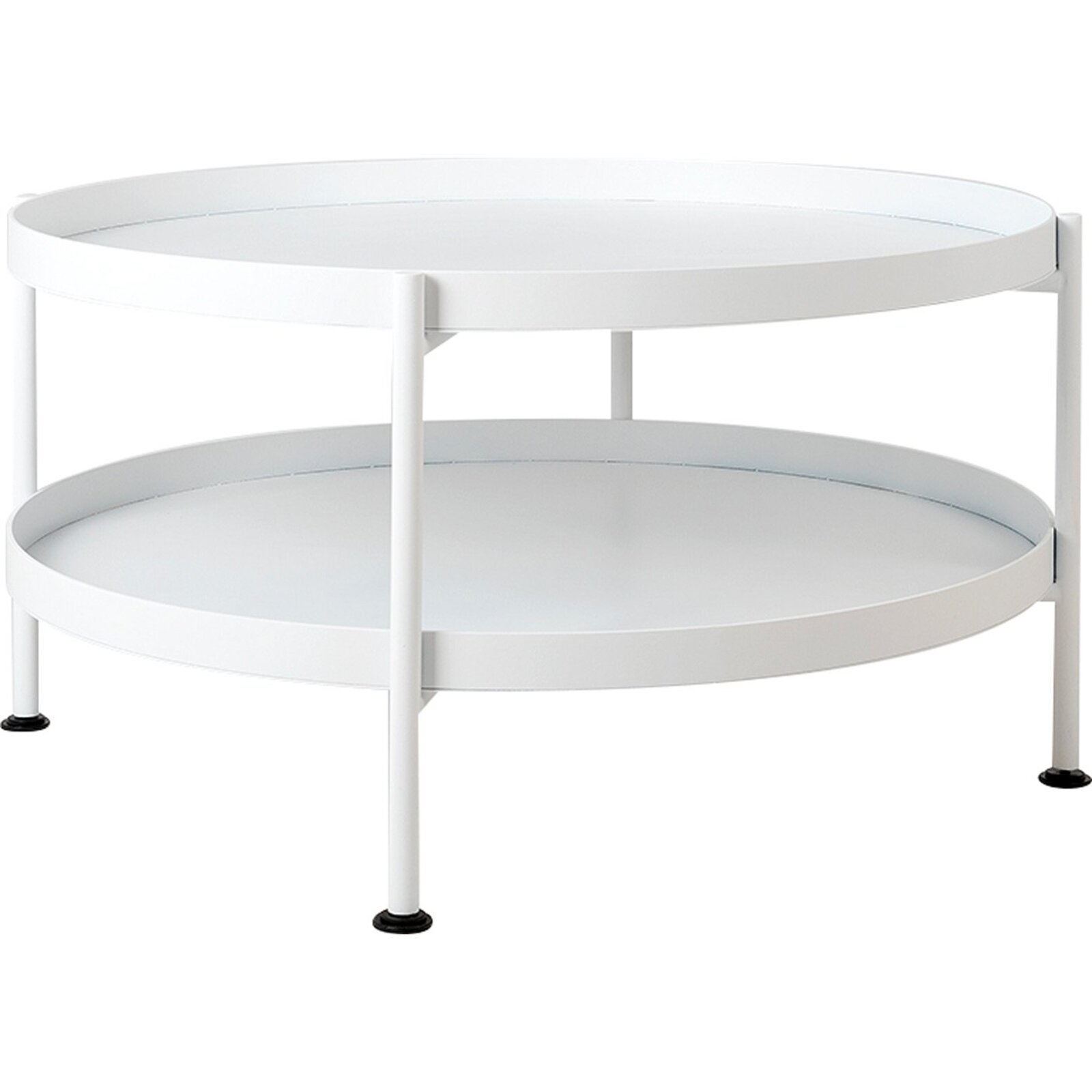 Table basse design en métal blanc d60cm