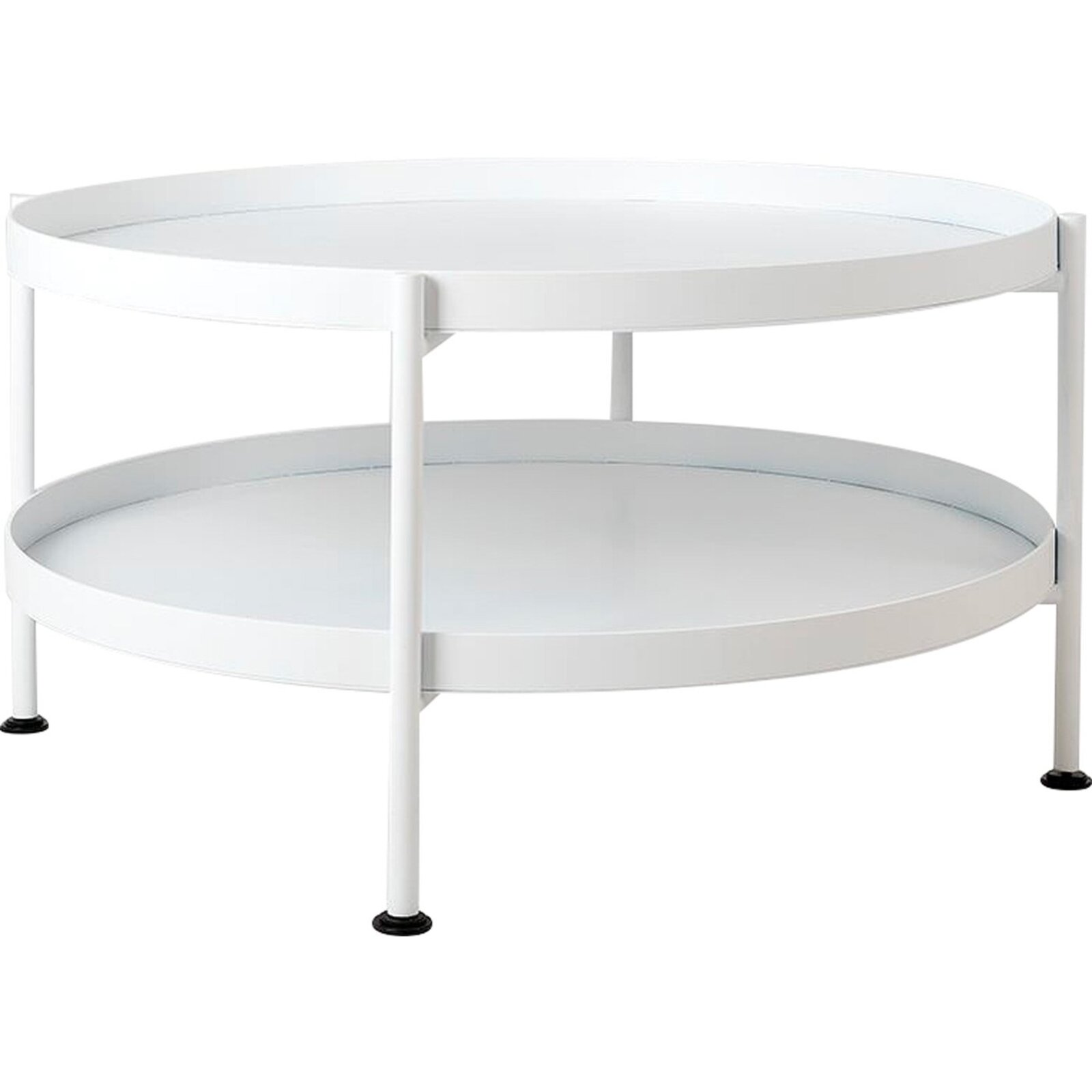 Table basse design en métal blanc d80cm