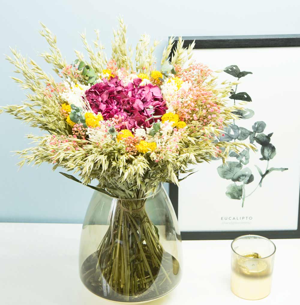 Bouquet de fleurs séchées XL hortensia rose Bouquet de fleurs séchées XL hortensia rose