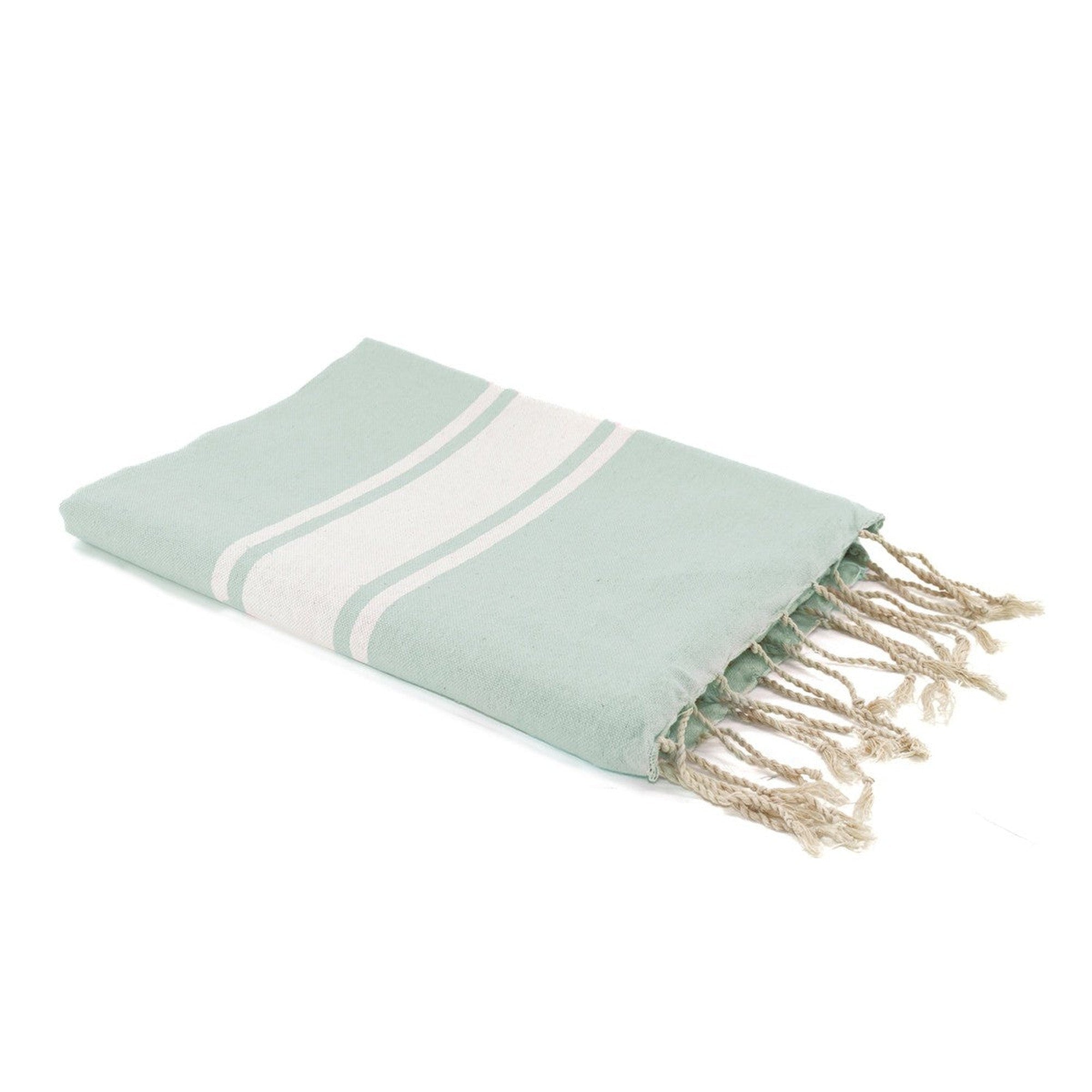 Fouta en coton bande blanche 100x200 Vert d'eau Fouta en coton bande blanche 100x200 Vert d'eau
