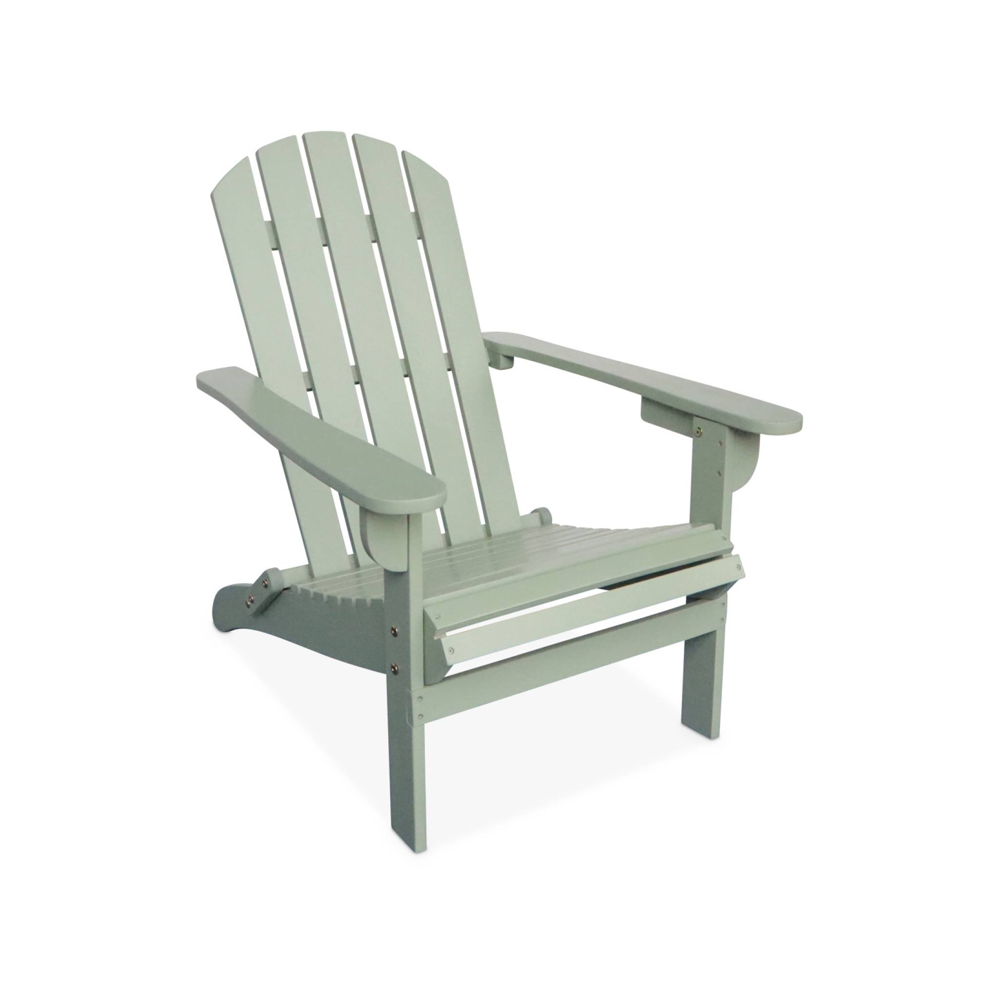 Fauteuil de jardin pliable en eucalyptus vert de gris Fauteuil de jardin pliable en eucalyptus vert de gris