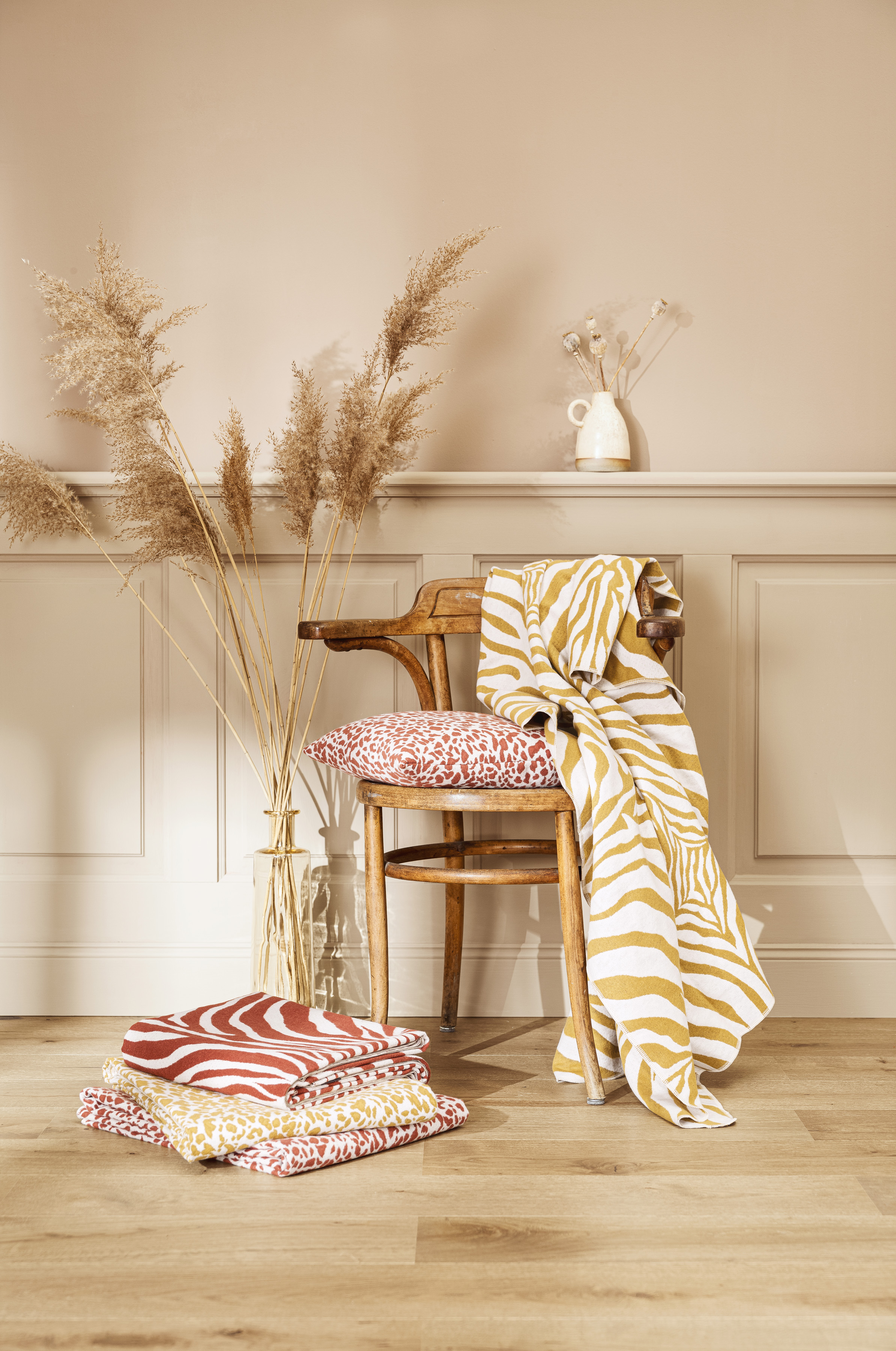 Plaid jacquard rouille 180x140 (photo) Plaid jacquard rouille 180x140