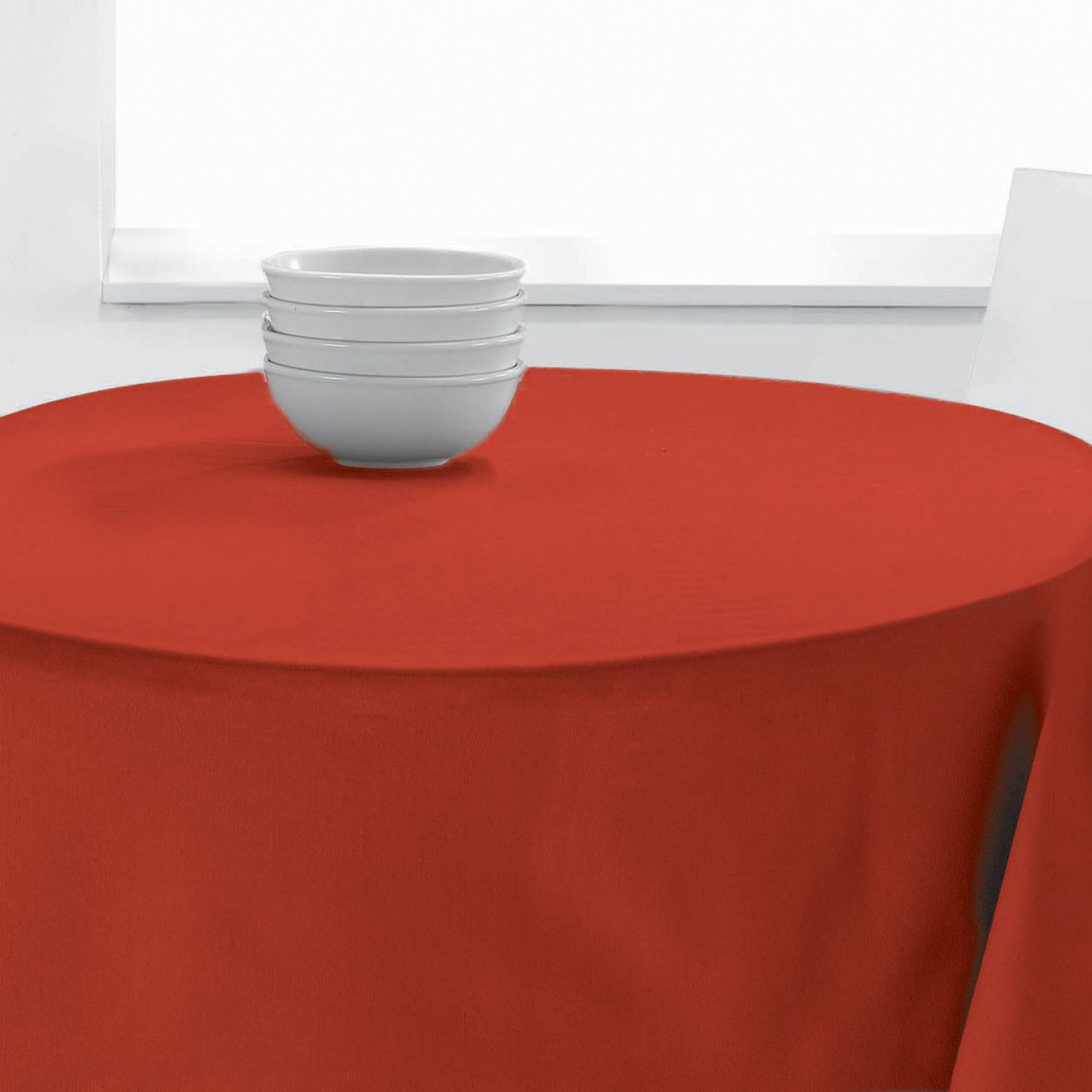 Nappe Ronde Uni en polyester rouge diamètre 140 Nappe Ronde Uni en polyester rouge diamètre 140