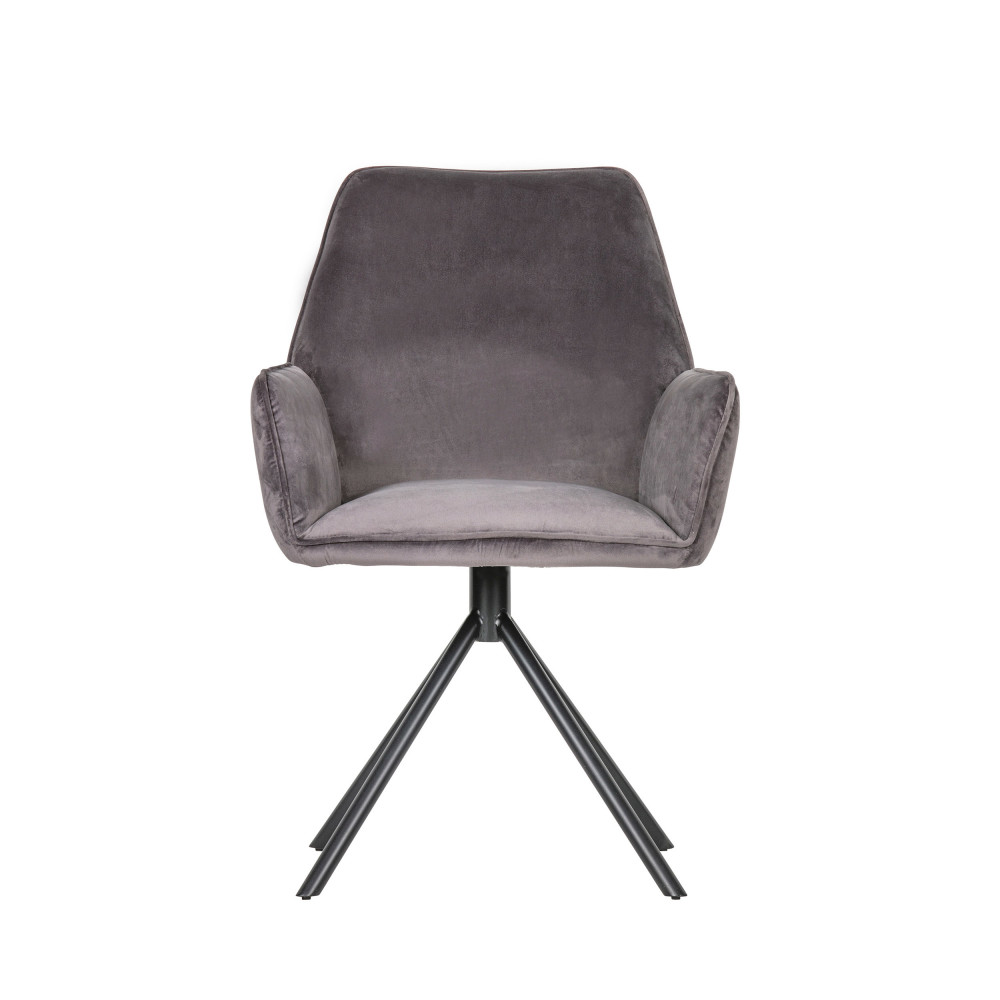 2 chaises en velours gris