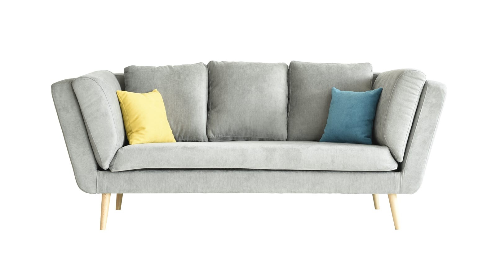 Canapé 3 places style scandinave en tissu gris (photo) Canapé 3 places style scandinave en tissu gris