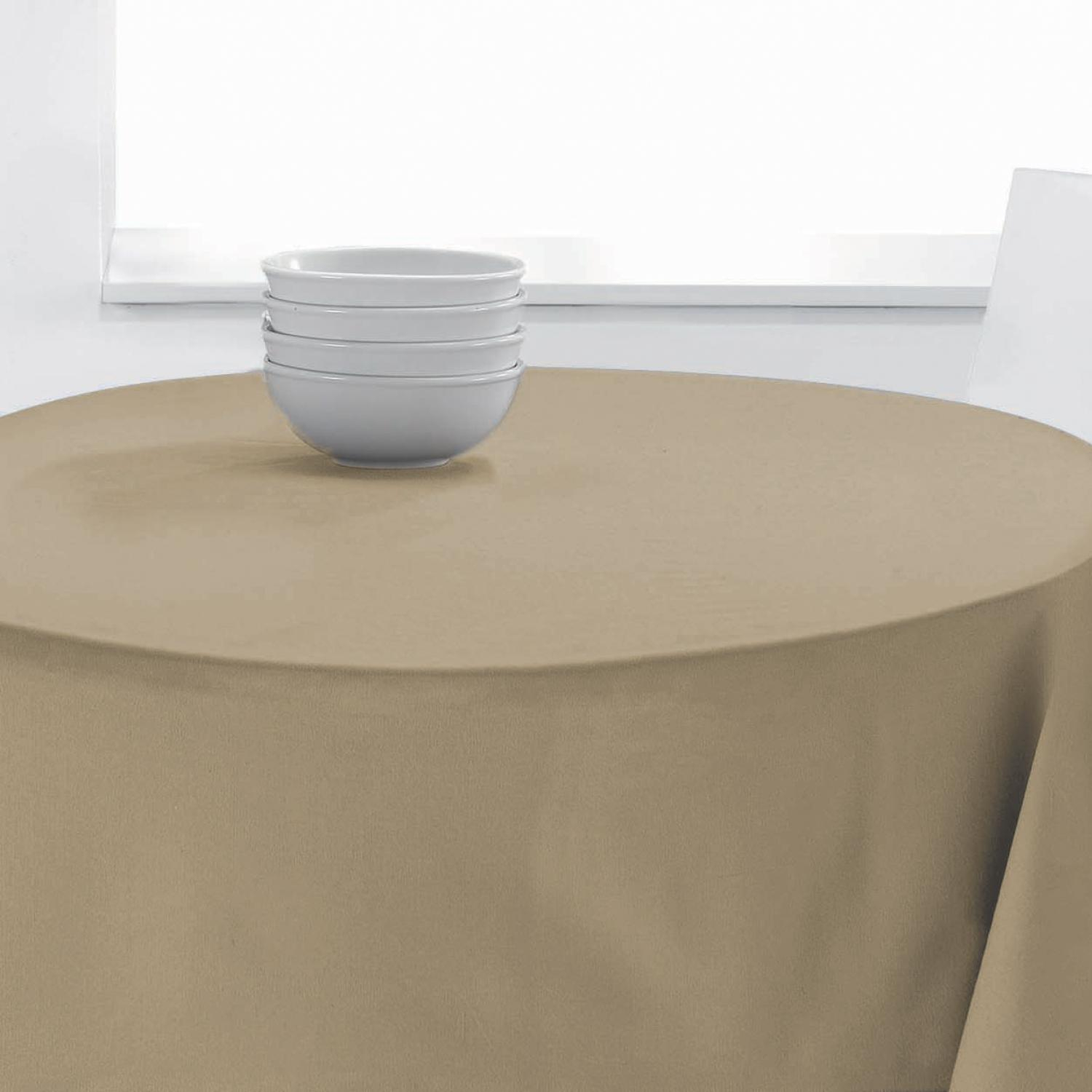 Nappe Ronde Uni en polyester ficelle diamètre 140 Nappe Ronde Uni en polyester ficelle diamètre 140