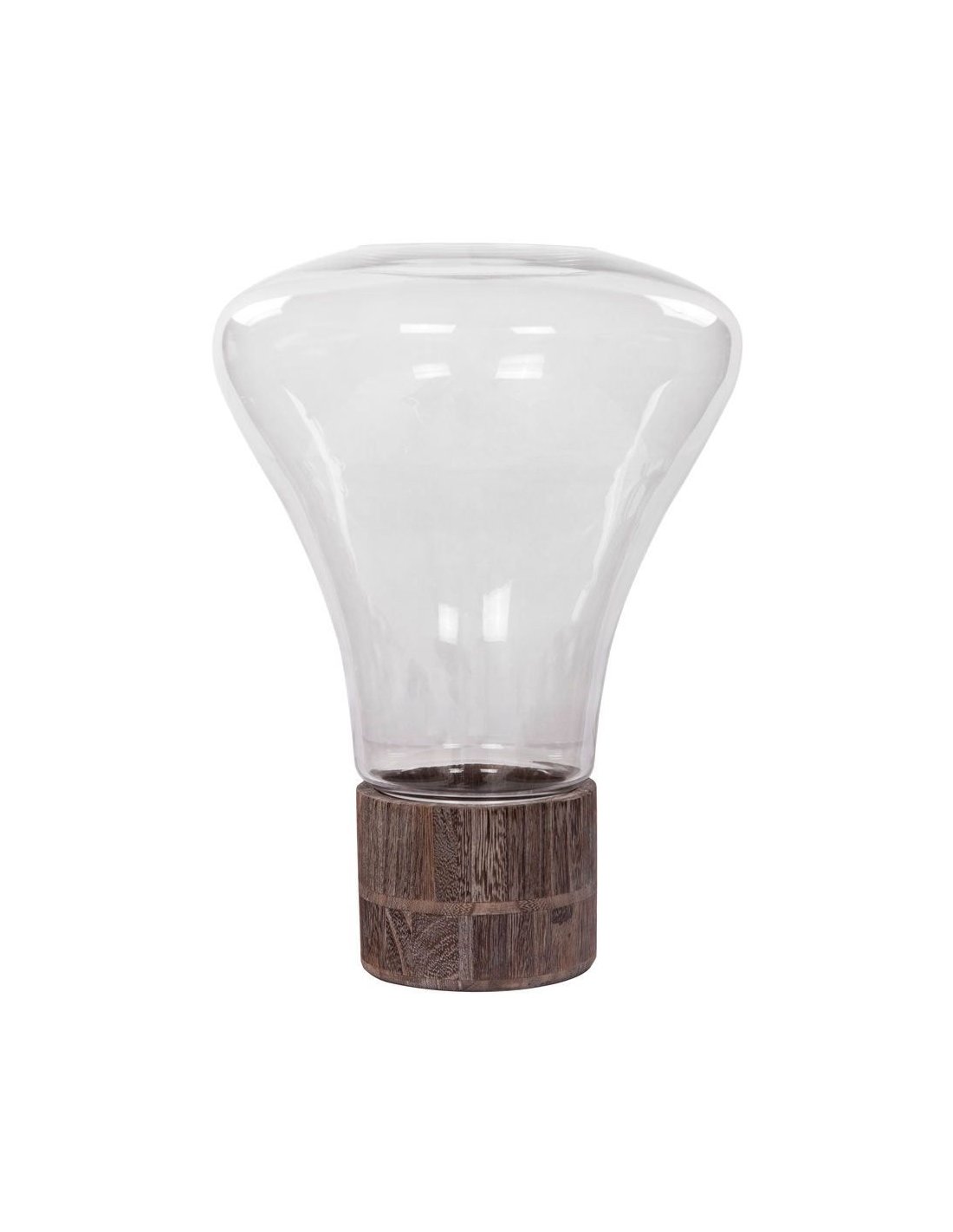 Lanterne verre et bois clair H38 Lanterne verre et bois clair H38