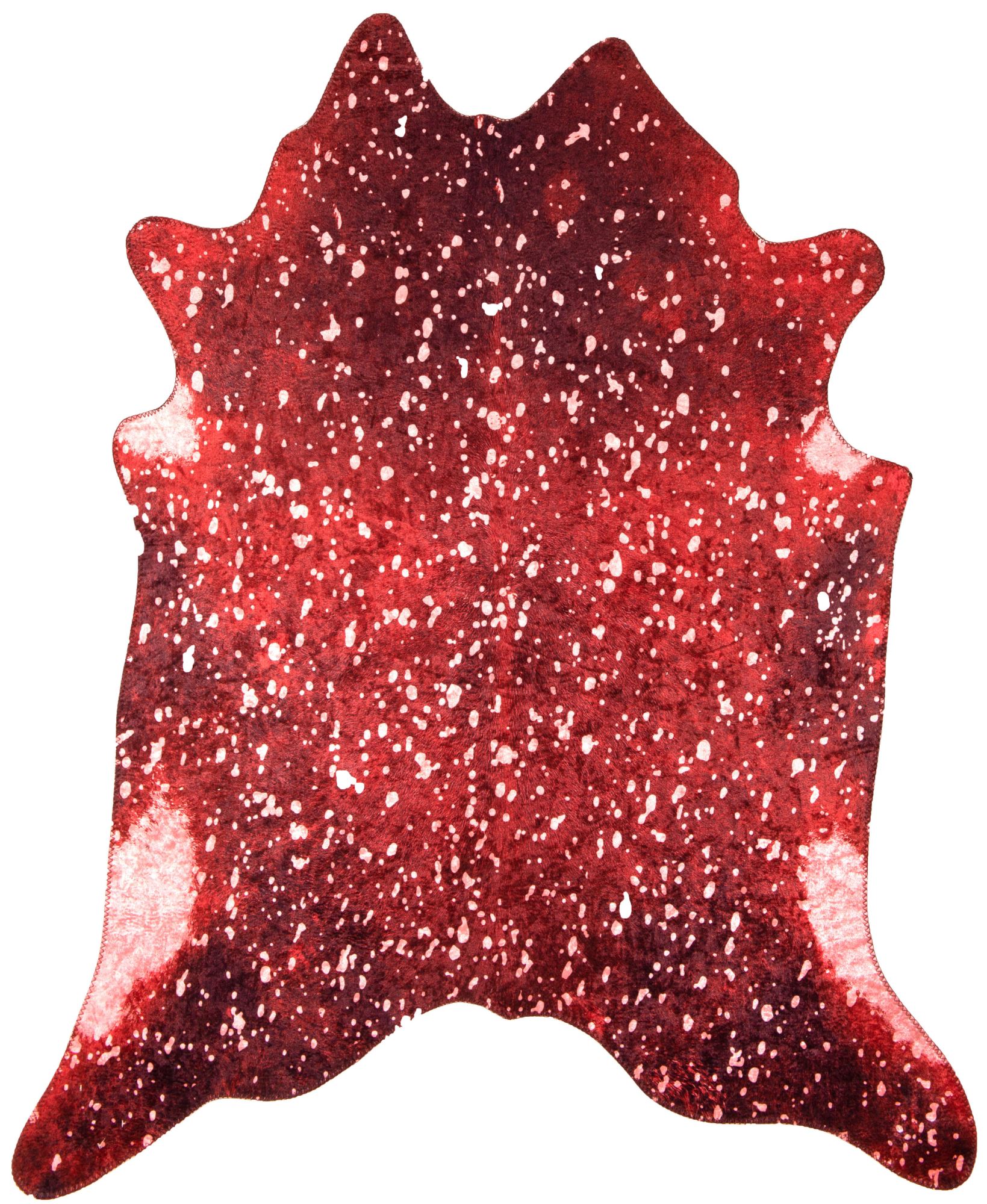 Tapis en peau de vache artificielle coloré rouge 150x190 Tapis en peau de vache artificielle coloré rouge 150x190