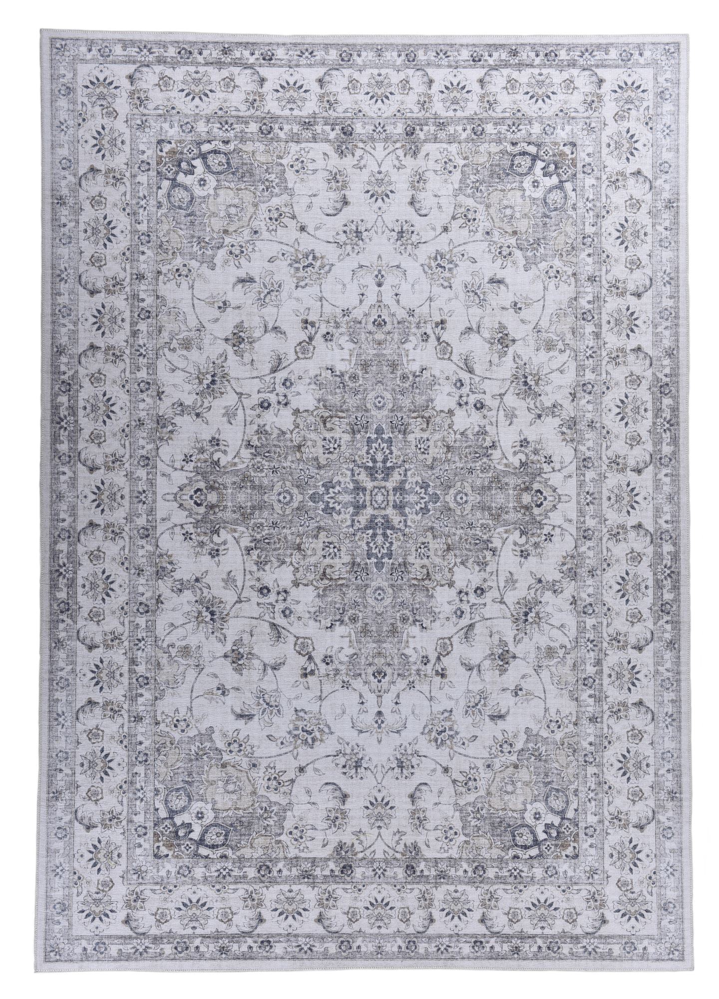 Tapis imprimé en motif keshan vintage crème 140x200 Tapis imprimé en motif keshan vintage crème 140x200