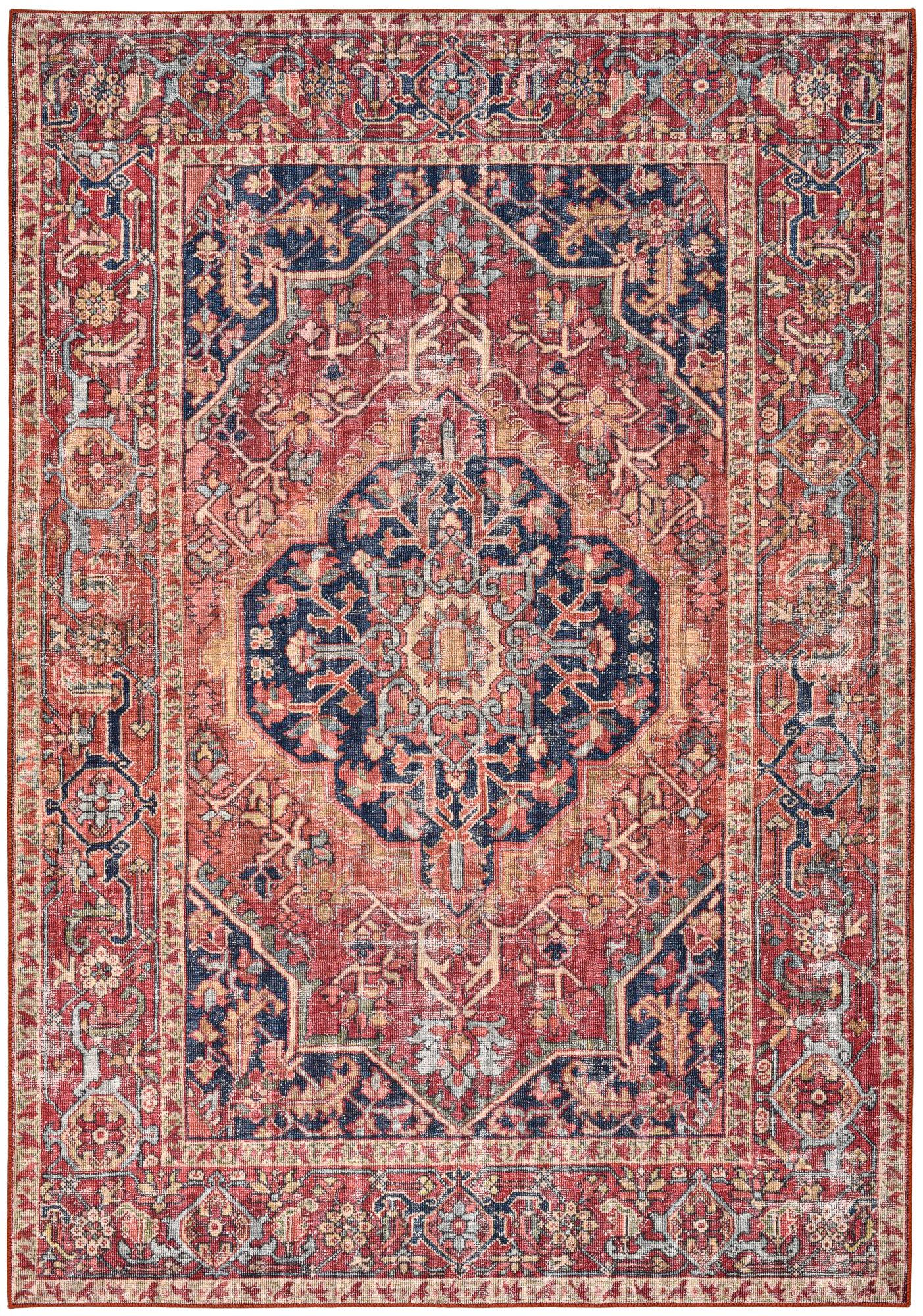 Tapis imprimé en motif heriz vintage rouge 140x200 Tapis imprimé en motif heriz vintage rouge 140x200