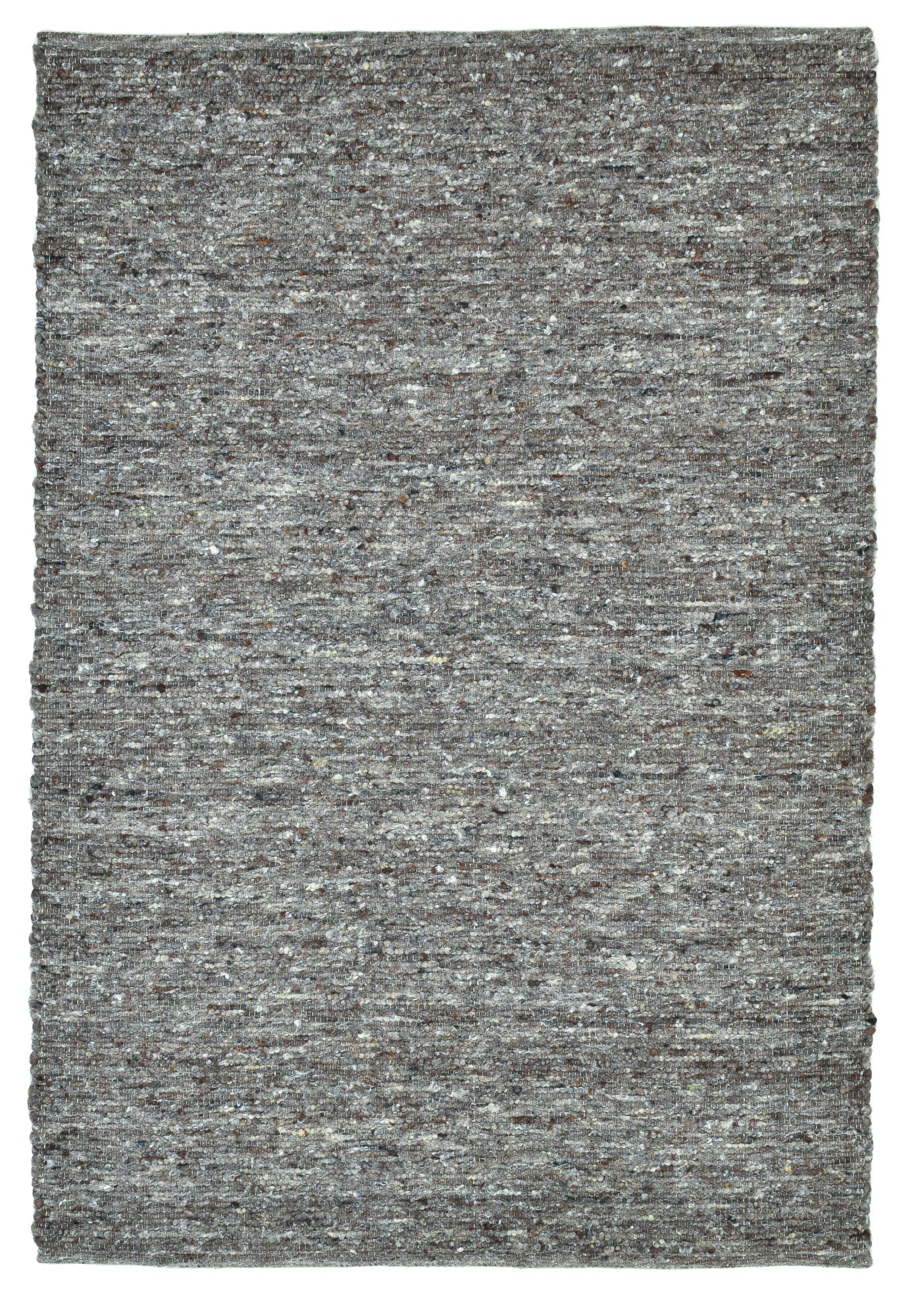Tapis tissé à la main en laine naturelle gris 140x200