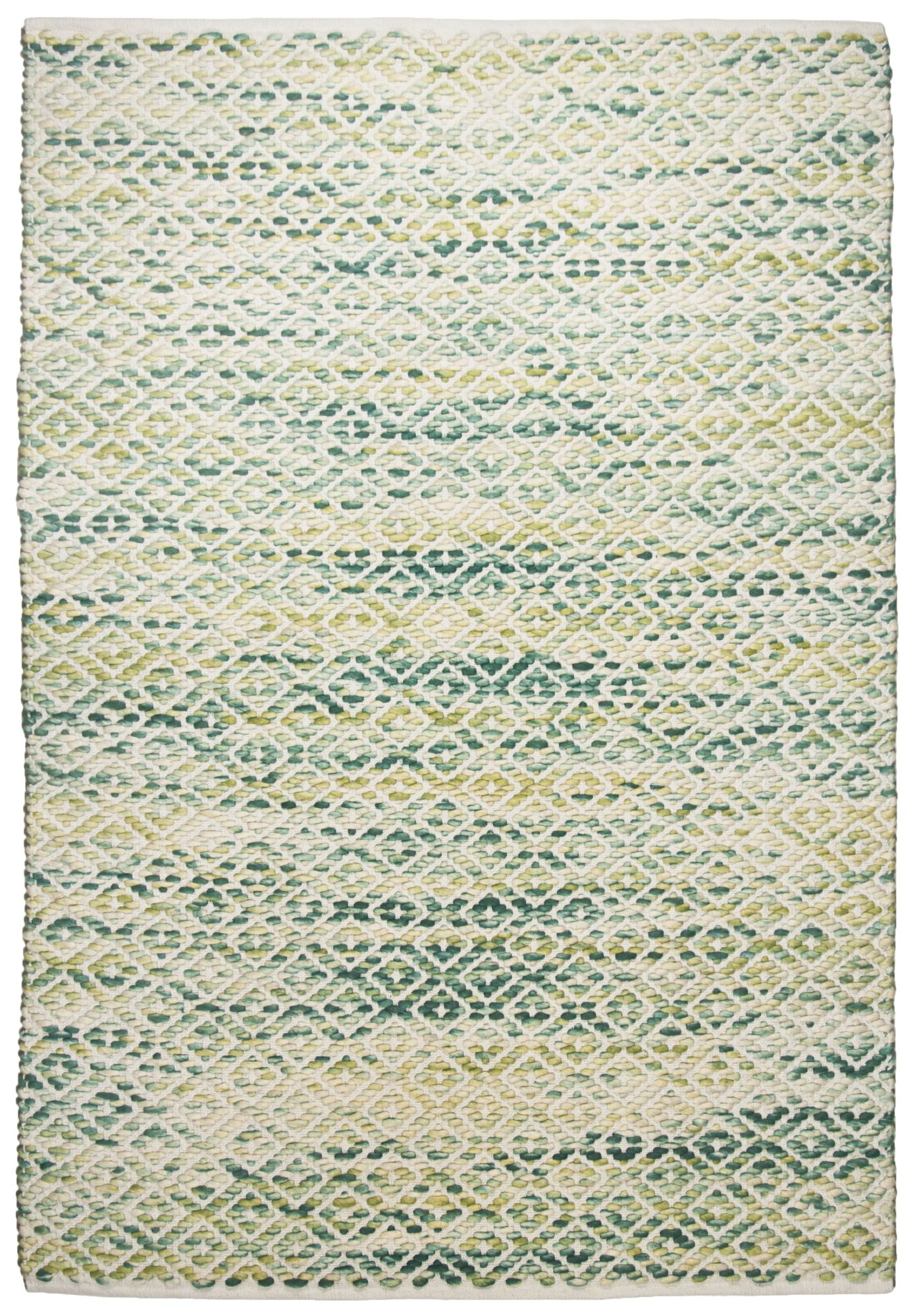 Tapis moderne en laine fait à la main vert 140x200
