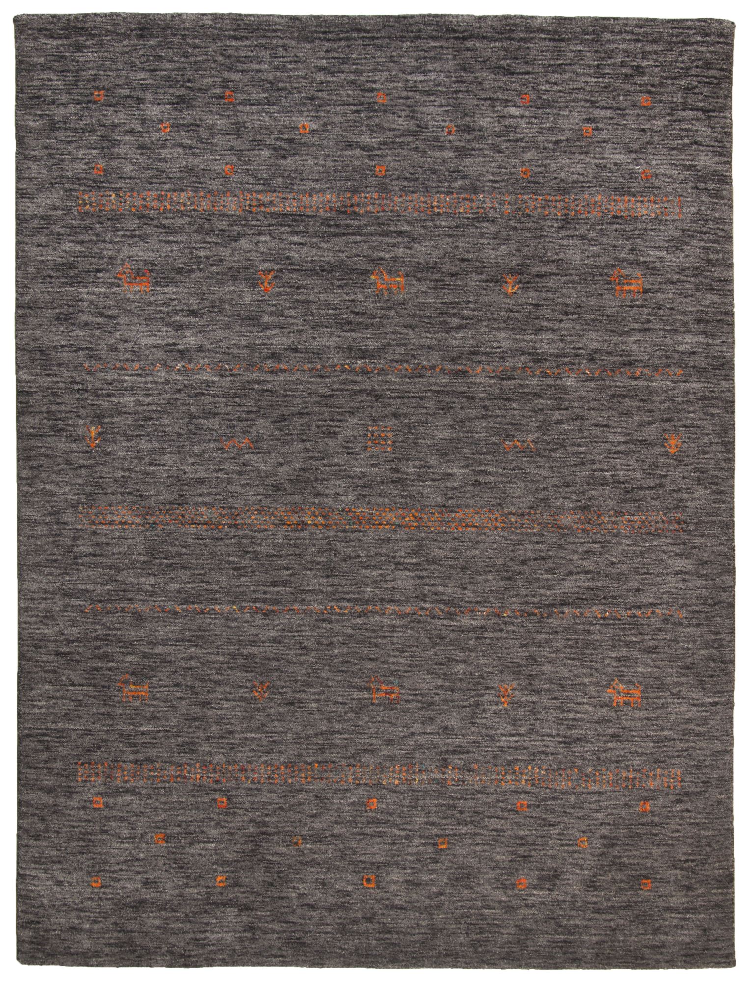 Tapis gebbeh moderne en laine anthracite 140x200 Tapis gebbeh moderne en laine anthracite 140x200