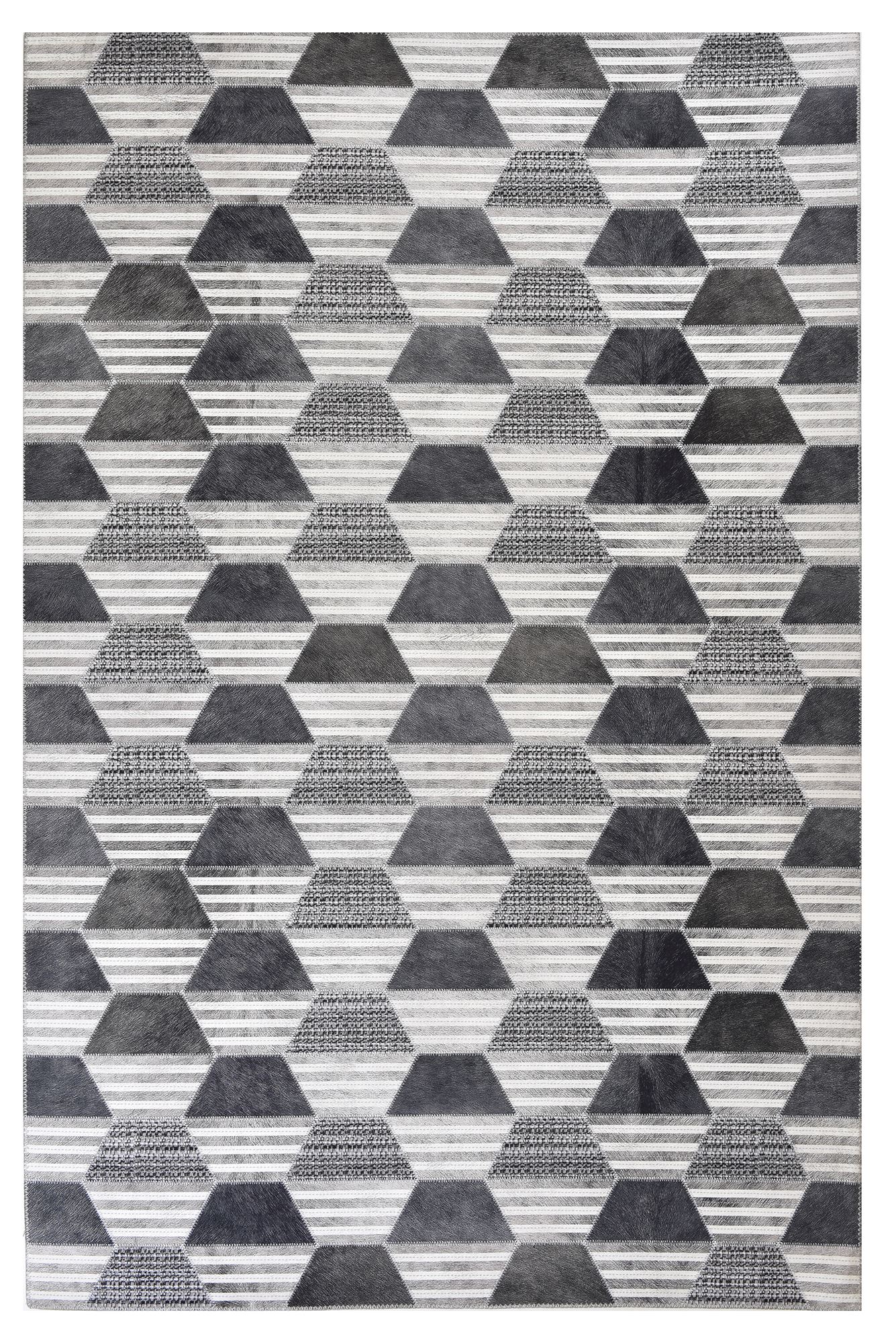 Tapis moderne en cuir de vache artificielle gris 120x170 Tapis moderne en cuir de vache artificielle gris 120x170