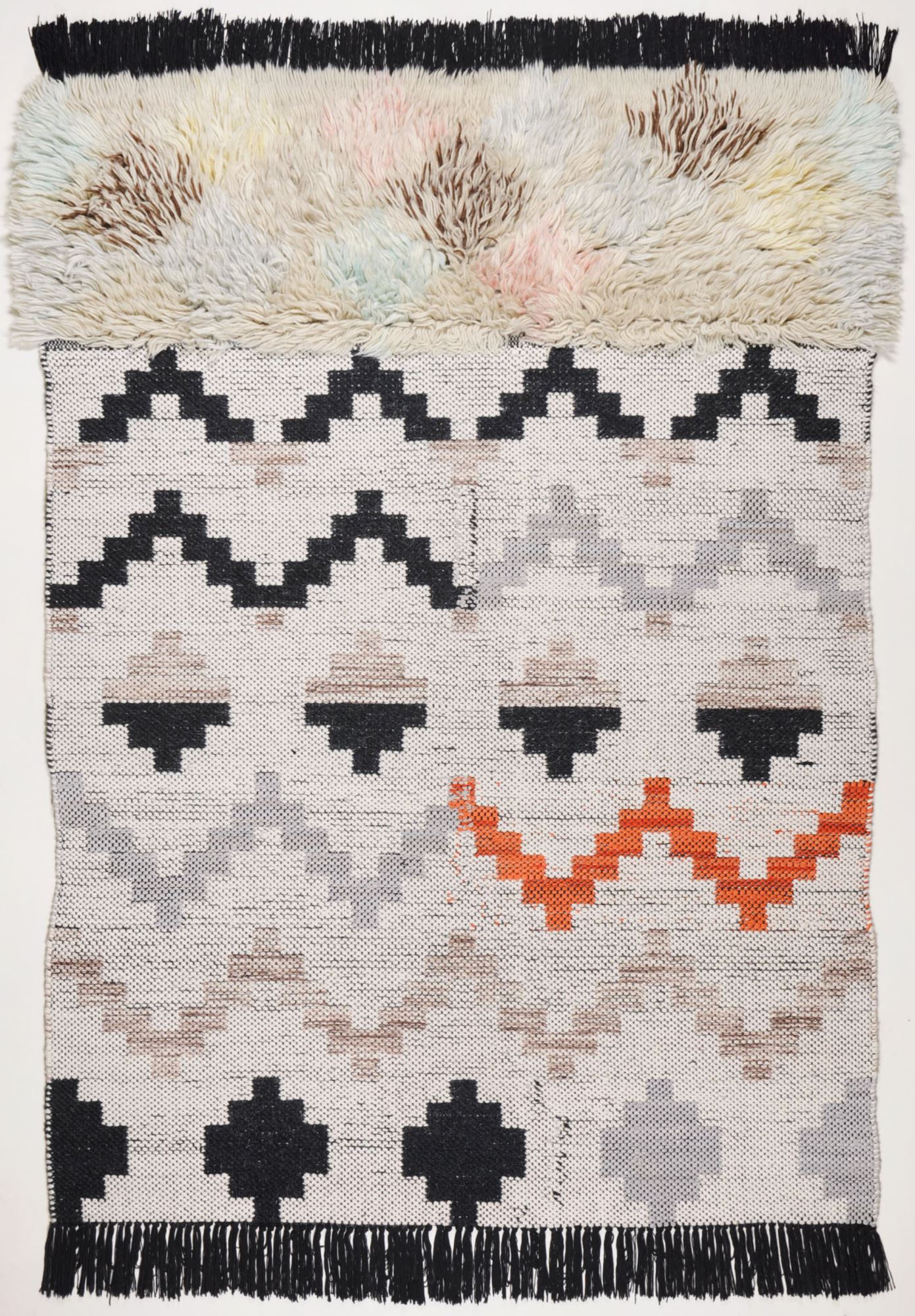 Tapis structure en laine fait à la main multicolore 70x140 Tapis structure en laine fait à la main multicolore 70x140