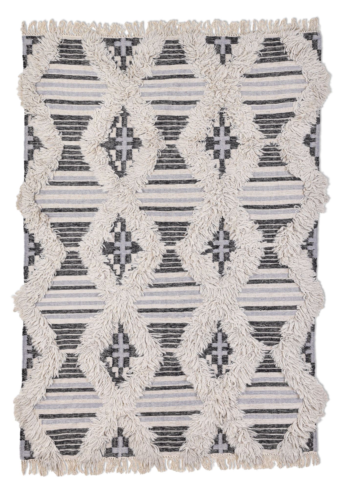 Tapis kelim moderne en laine fait main noir et blanc 140x200 Tapis kelim moderne en laine fait main noir et blanc 140x200