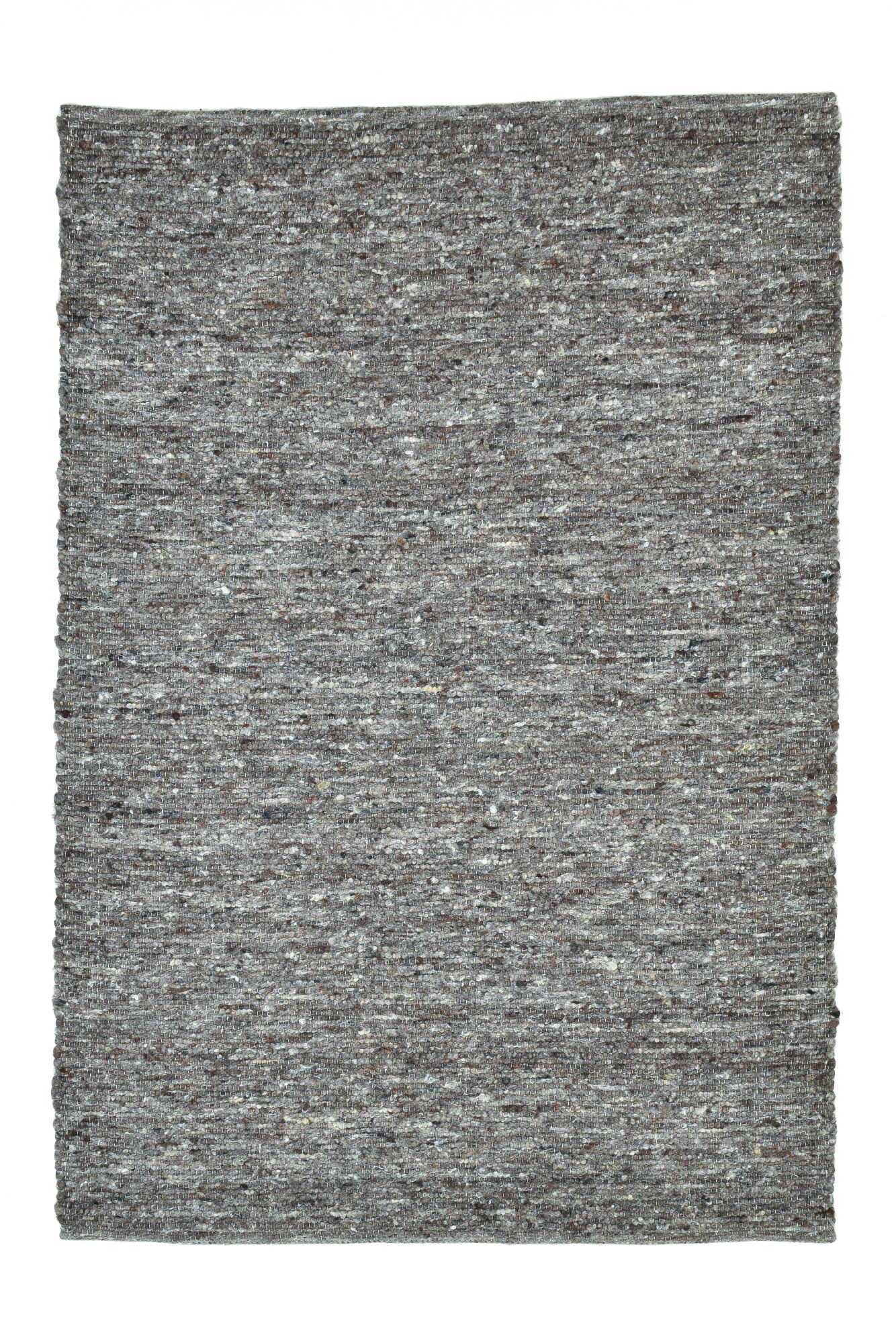 Tapis tissé à la main en laine naturelle gris 70x130