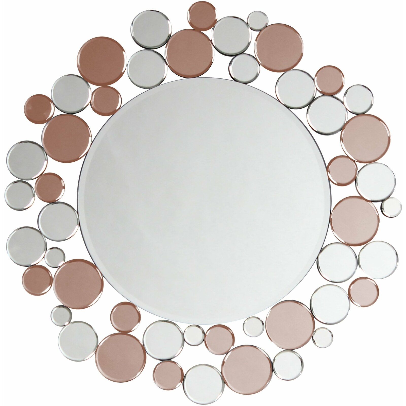Miroir mural argent et rose d80