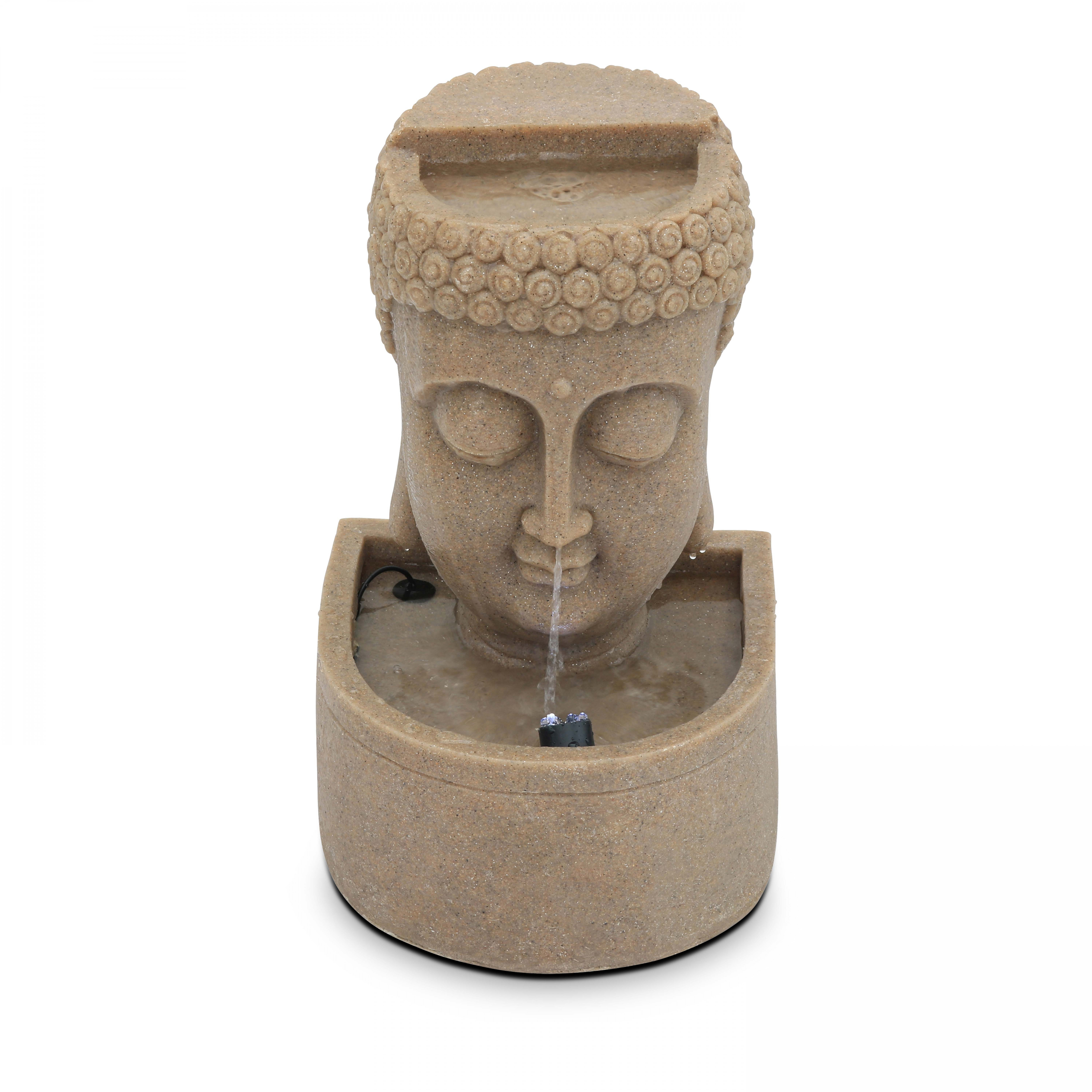 Fontaine bouddha pierre reconstituée LED beige Fontaine bouddha pierre reconstituée LED beige