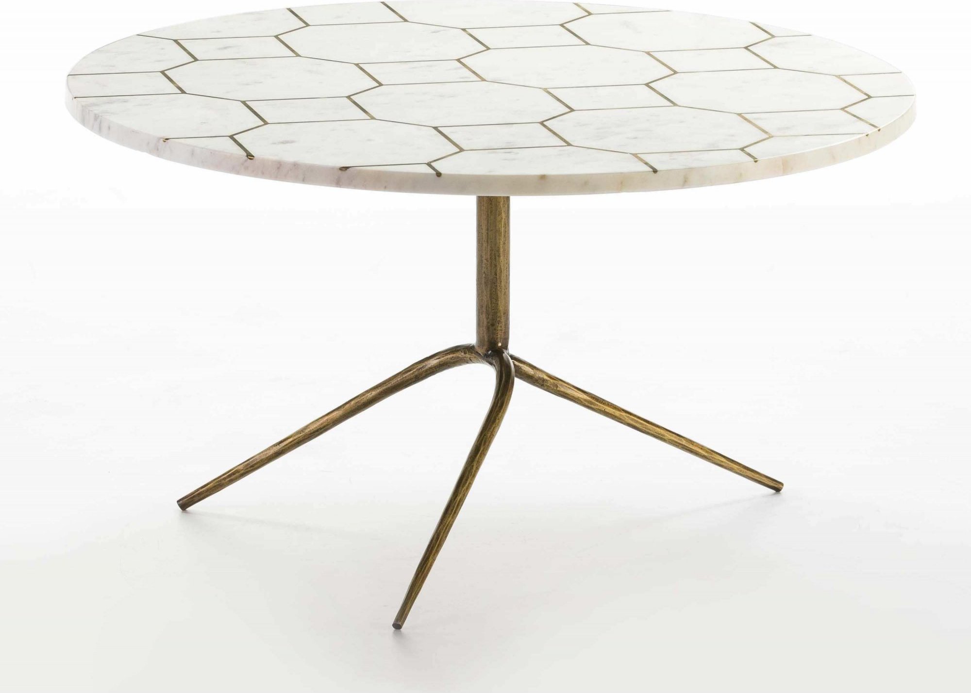 Table basse minimaliste ronde plateau marbre d82cm