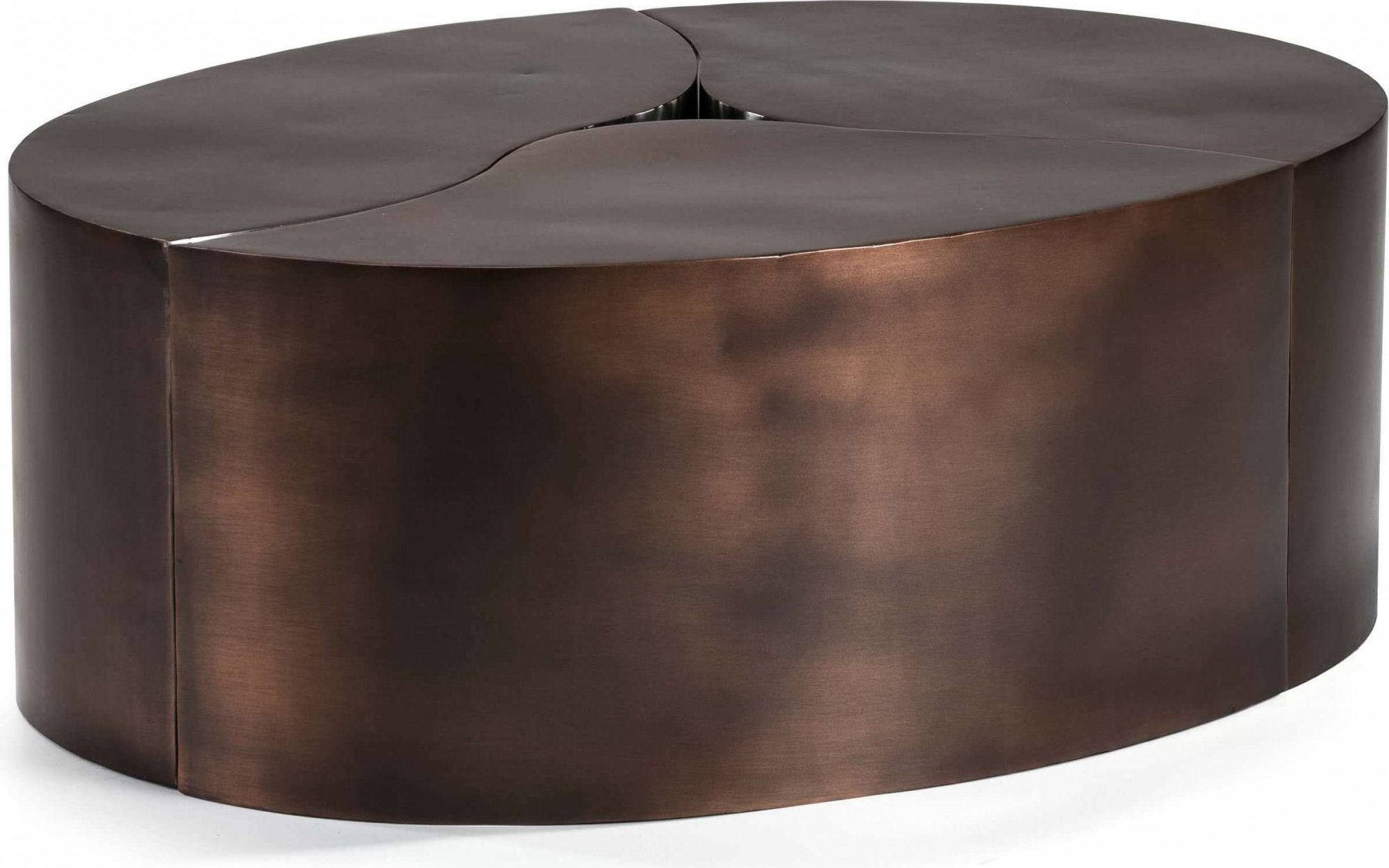 ARRIETAS - Table basse design ovale acier rouillÃ© L103 l76 cm
