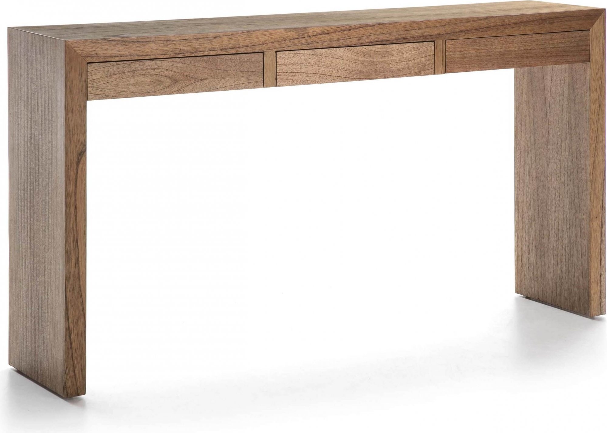 Console en bois 3 tiroirs couleur bois clair l140cm