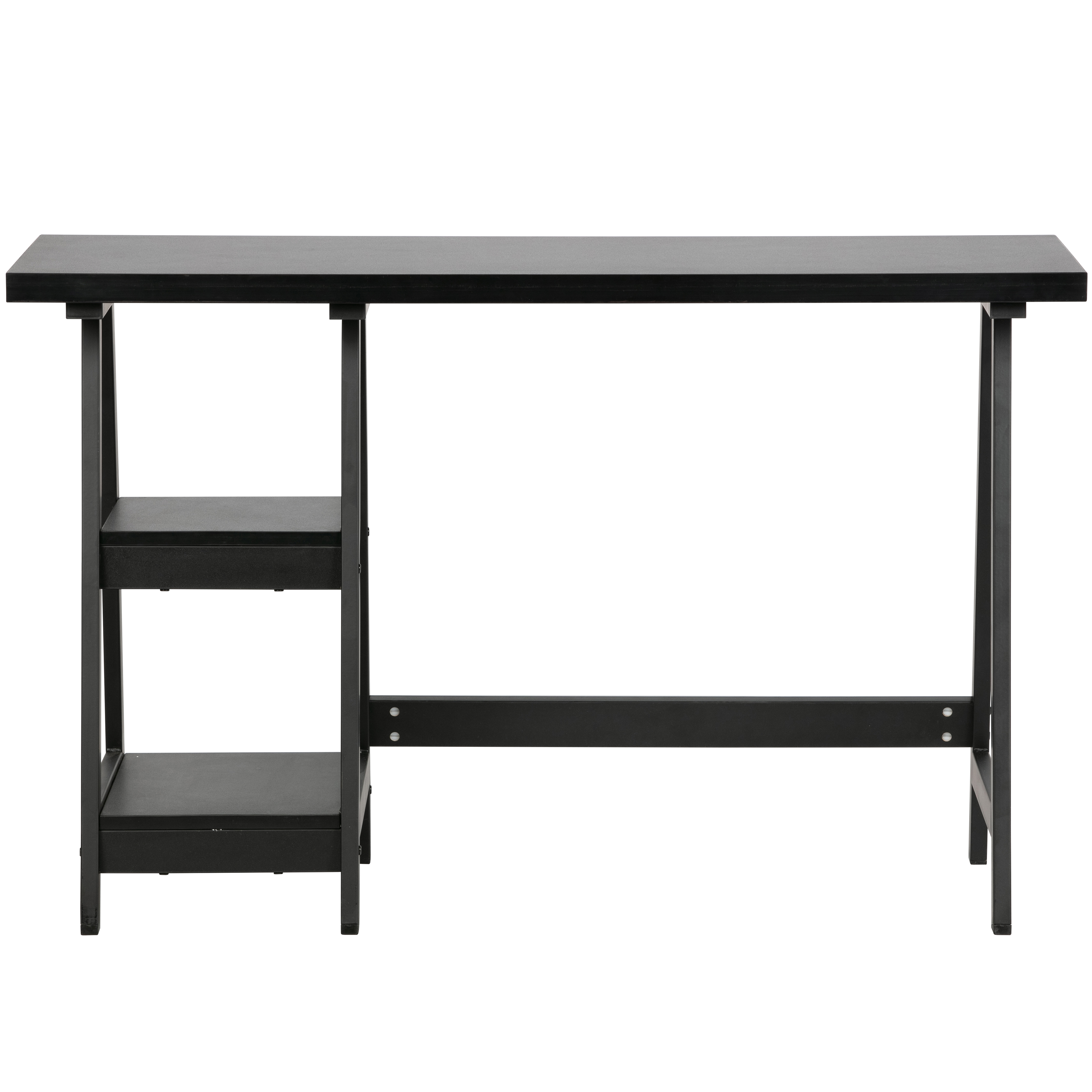 Bureau laqué avec tablettes de rangements noir