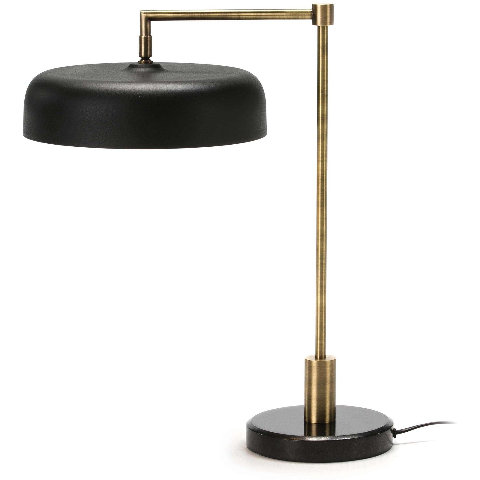 Lampe de table en marbre et métal noir et doré 18x44x53