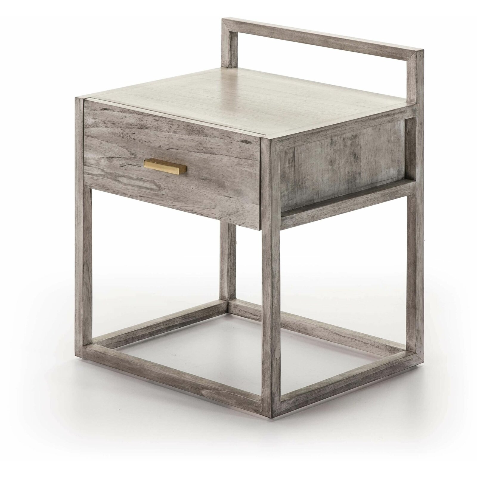 Table de chevet en bois beige et gris 50x40x60 Table de chevet en bois beige et gris 50x40x60