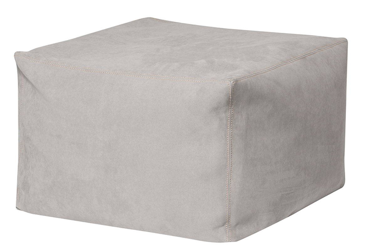Pouf d'intérieur imitation cuir gris Pouf d'intérieur imitation cuir gris