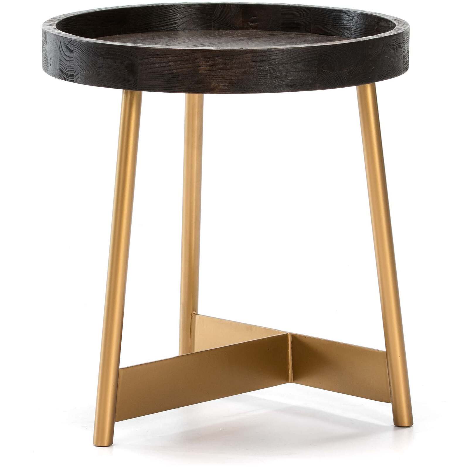Table d’appoint ronde pied doré plateau noir d55cm Table d’appoint ronde pied doré plateau noir d55cm