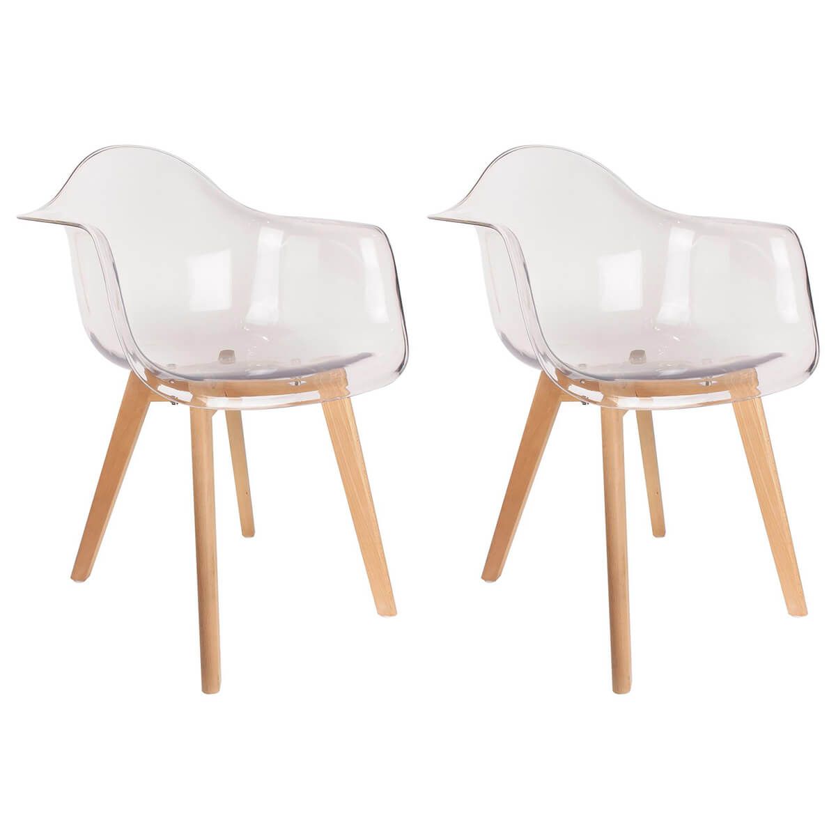 Lot de 2 fauteuils assises transparentes Lot de 2 fauteuils assises transparentes