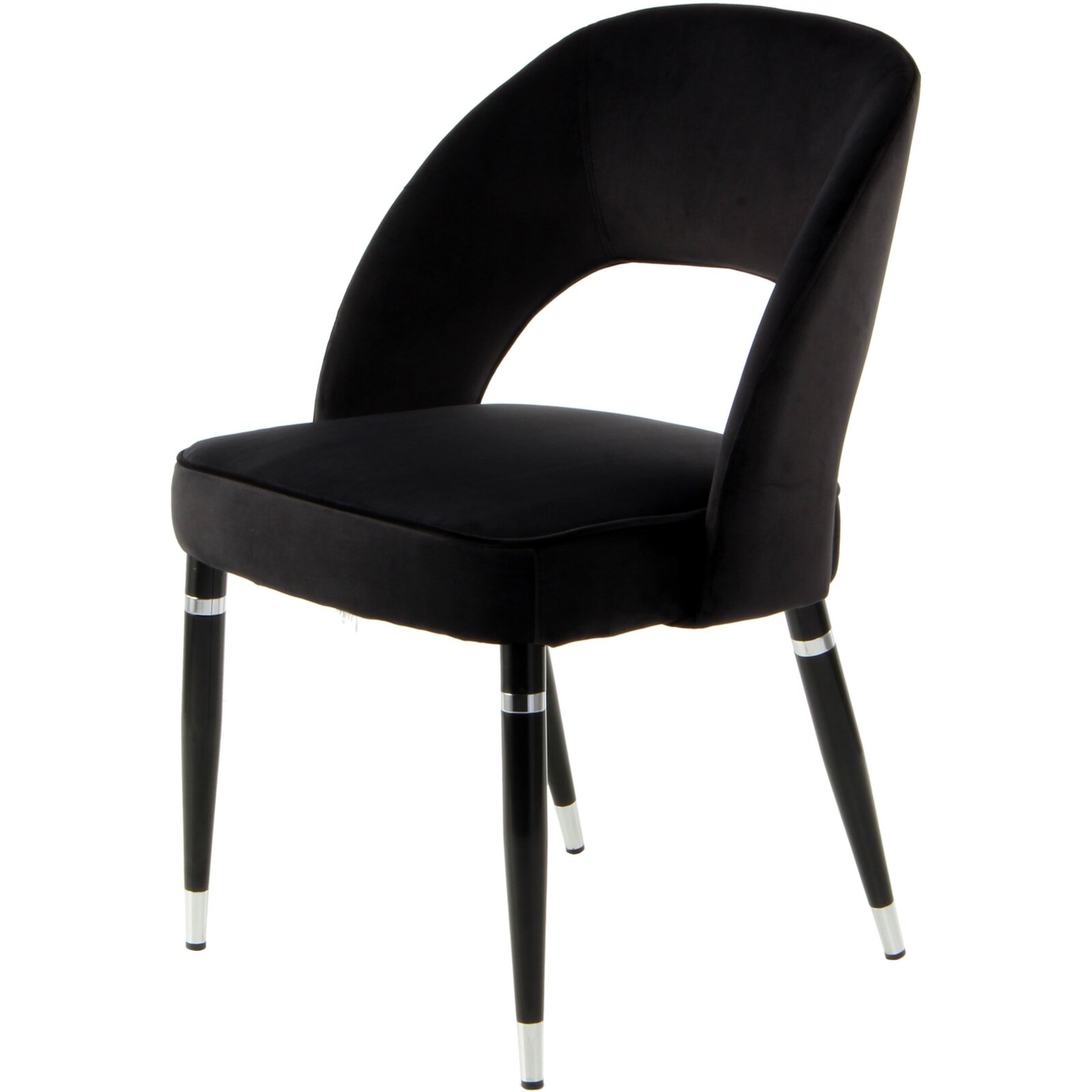 Fauteuil vintage rembourré tissu velours noir (lot de 2) (photo) Fauteuil vintage rembourré tissu velours noir (lot de 2)